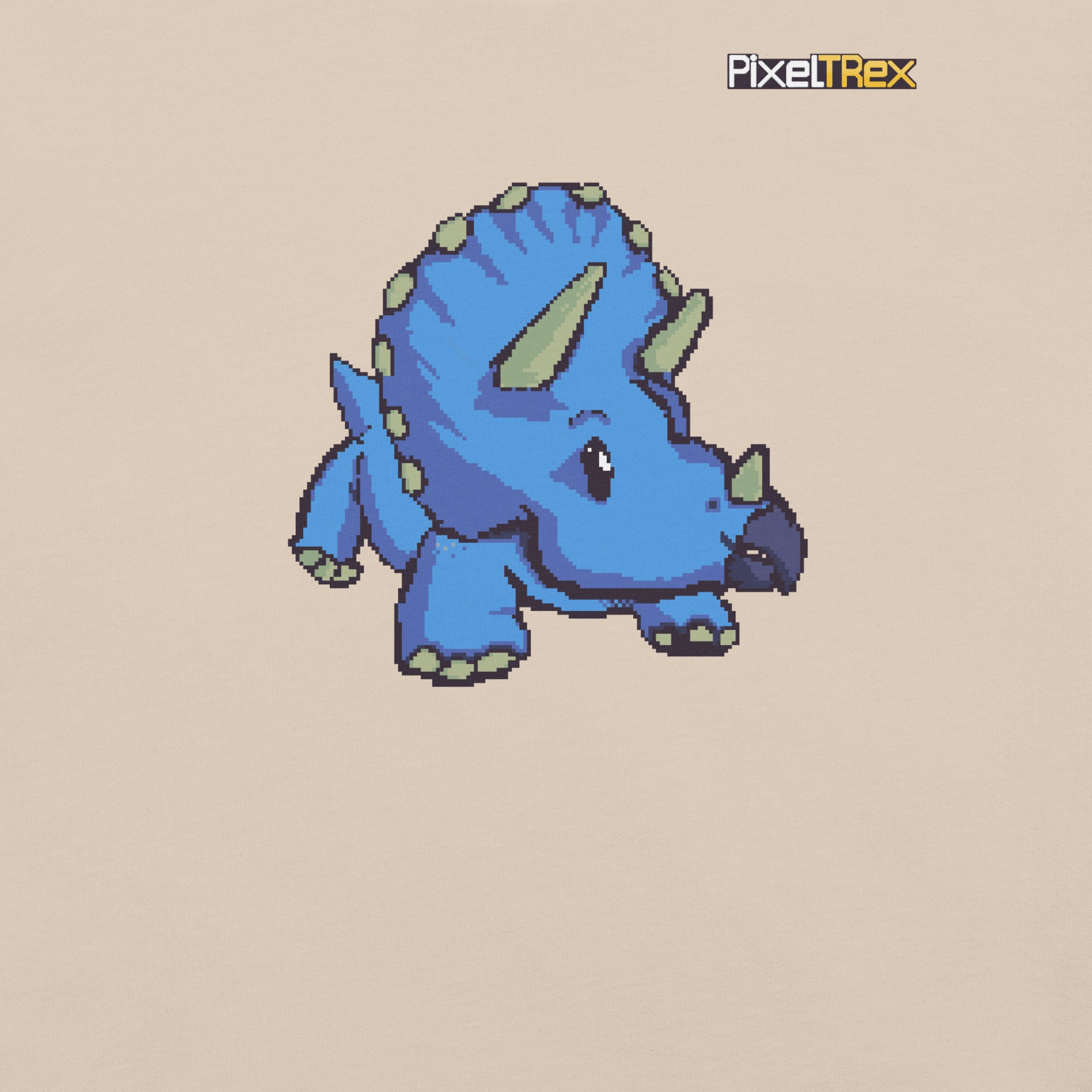 PixelTRex™ – Trike the Triceratops Pixel Dinosaur T-Shirt
