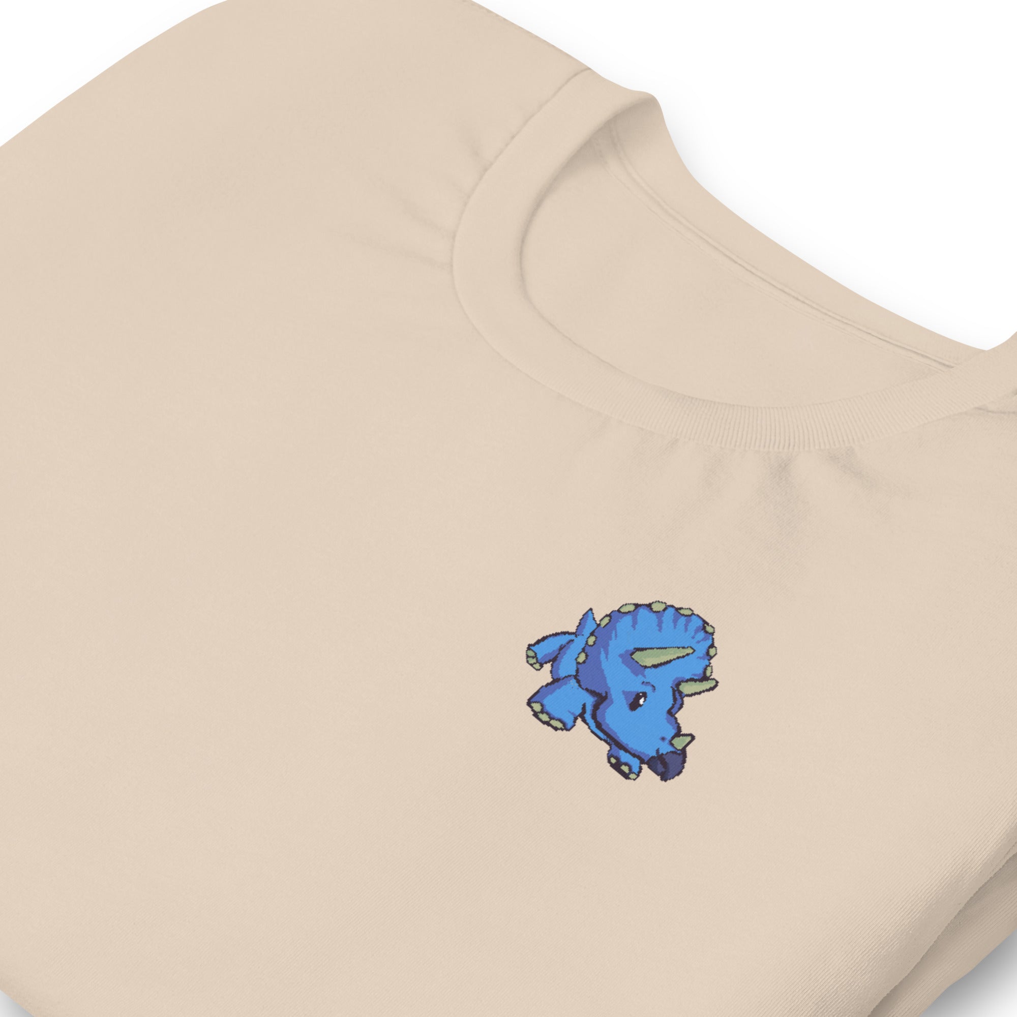 PixelTRex™ – Trike the Triceratops Pixel Dinosaur Pocket Tee