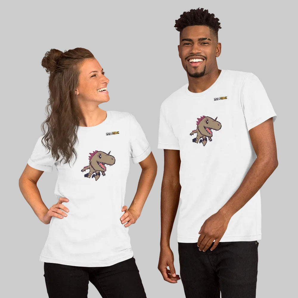 PixelTRex™ – Rap the Raptor Pixel Dinosaur T-Shirt