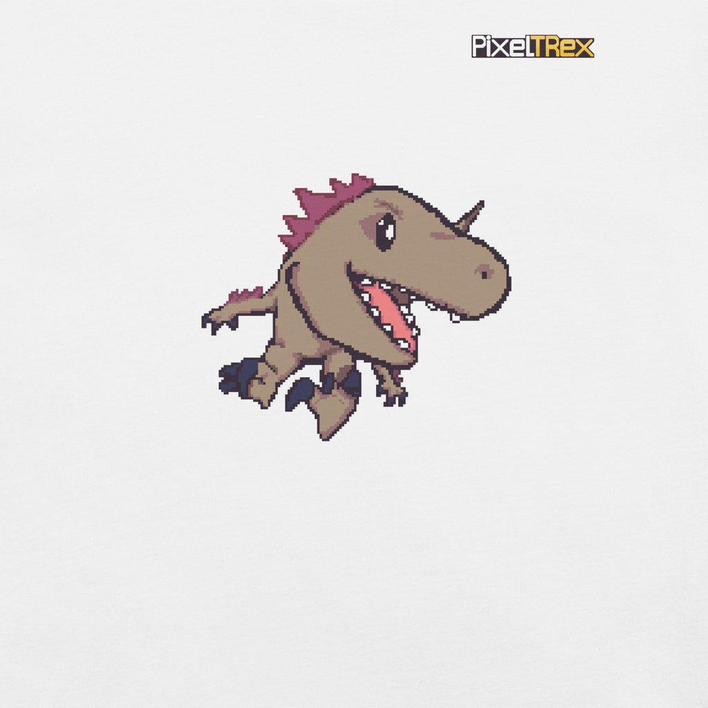 PixelTRex™ – Rap the Raptor Pixel Dinosaur T-Shirt