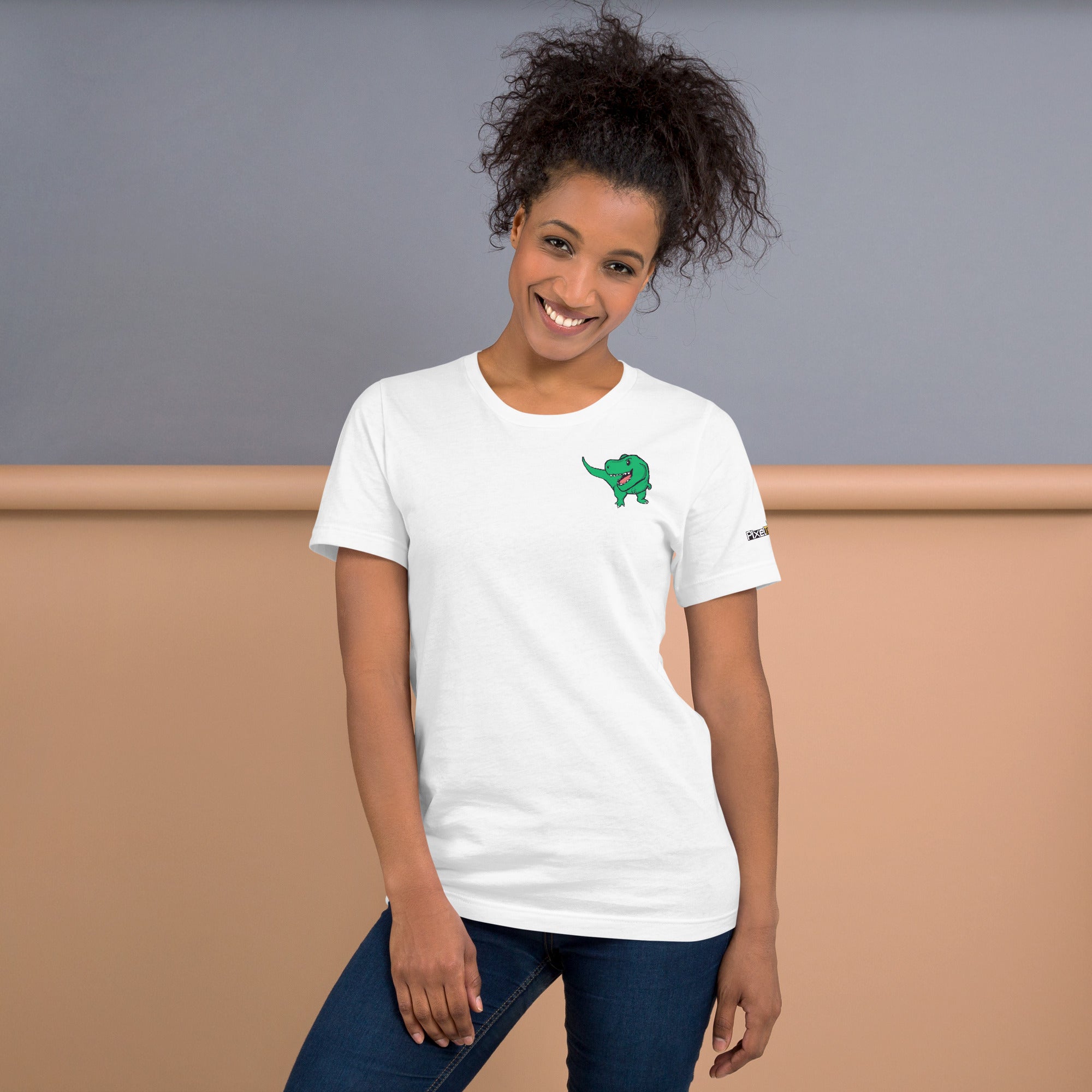 PixelTRex™ – Trex the T-Rex Pixel Dinosaur Pocket Tee