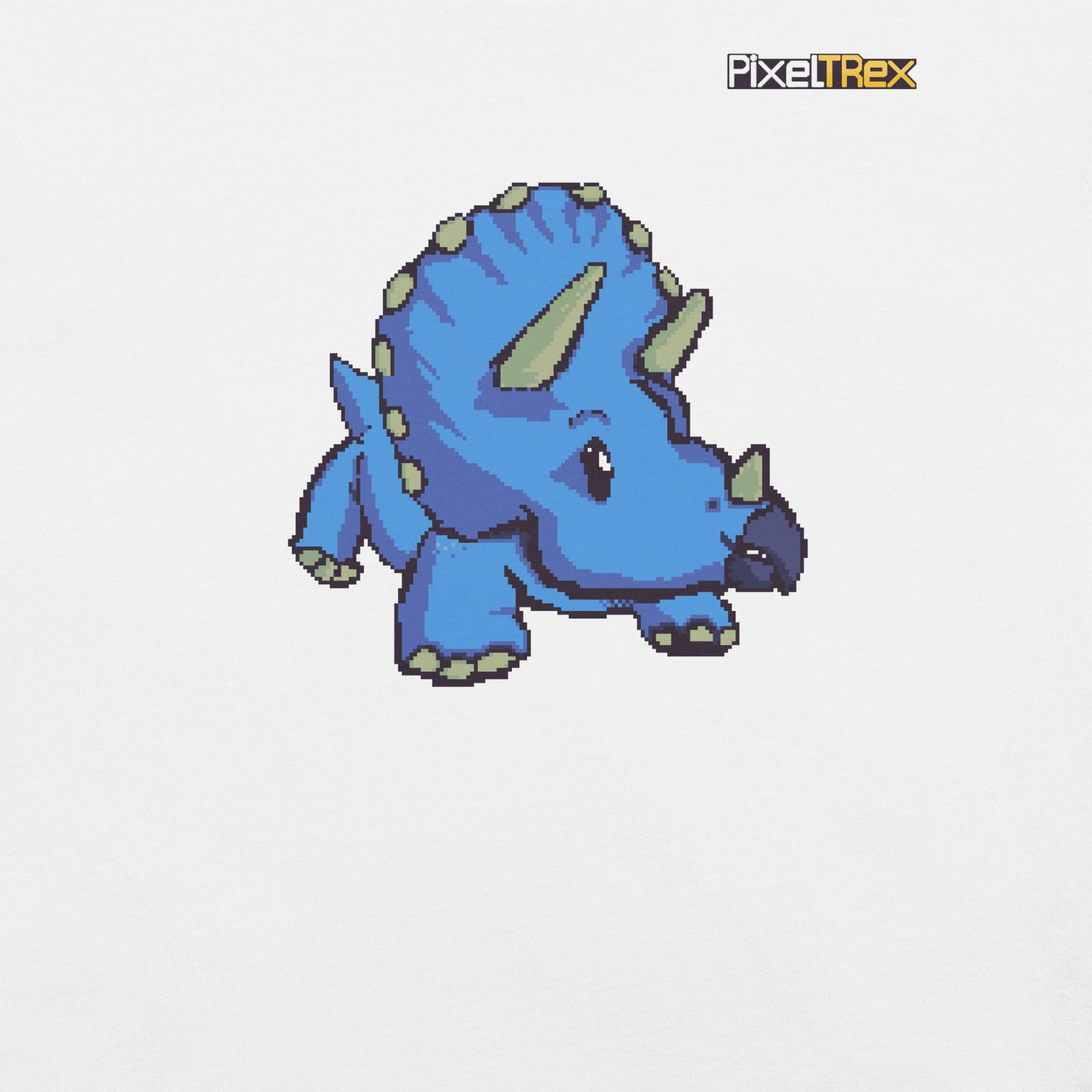 PixelTRex™ – Trike the Triceratops Pixel Dinosaur T-Shirt