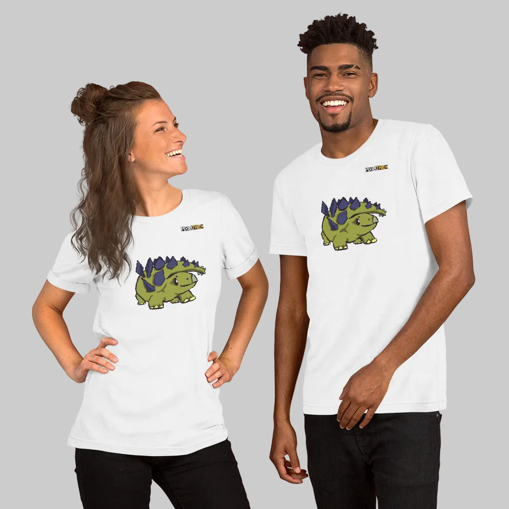 PixelTRex™ – Stego the Stegosaurus Pixel Dinosaur T-Shirt