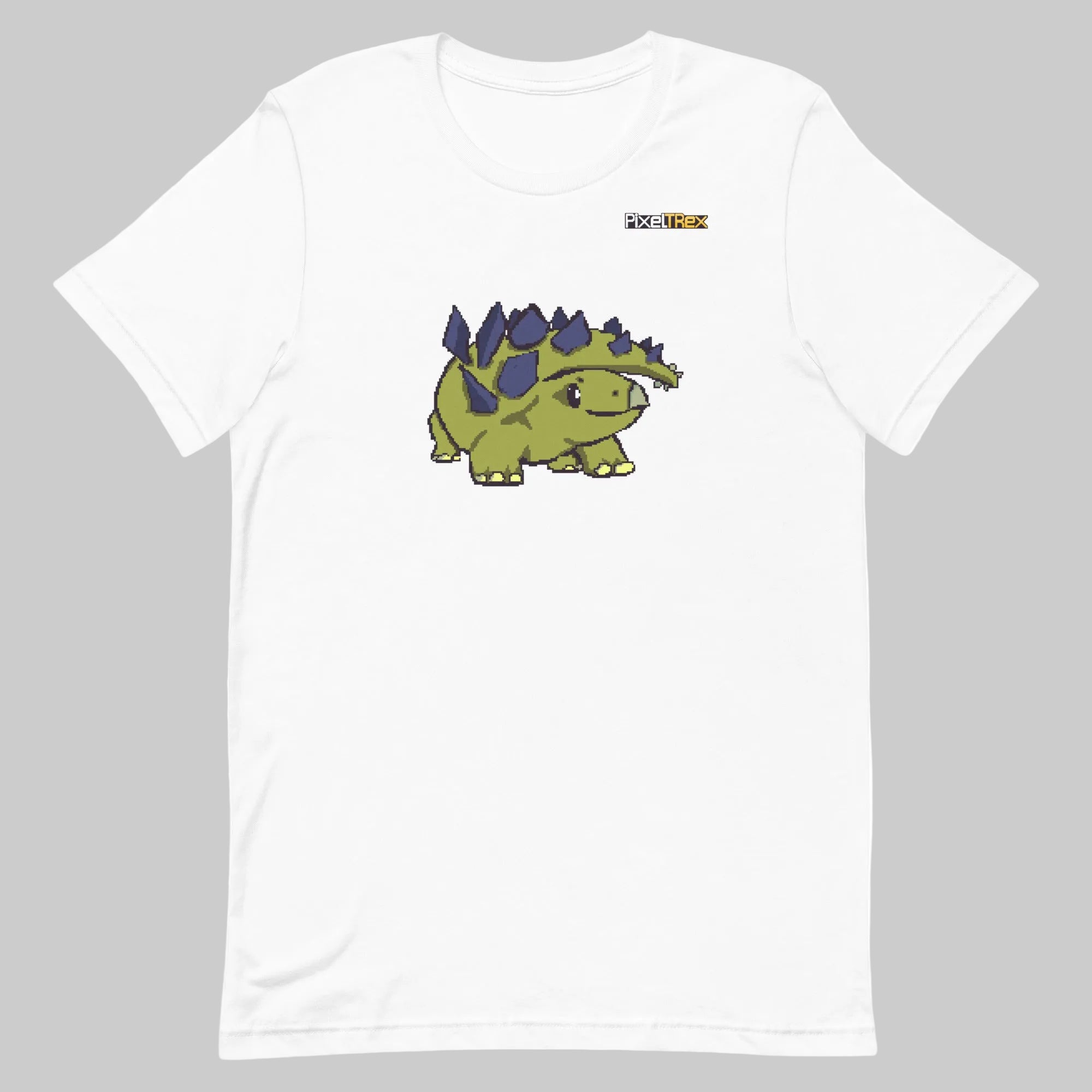 PixelTRex™ – Stego the Stegosaurus Pixel Dinosaur T-Shirt