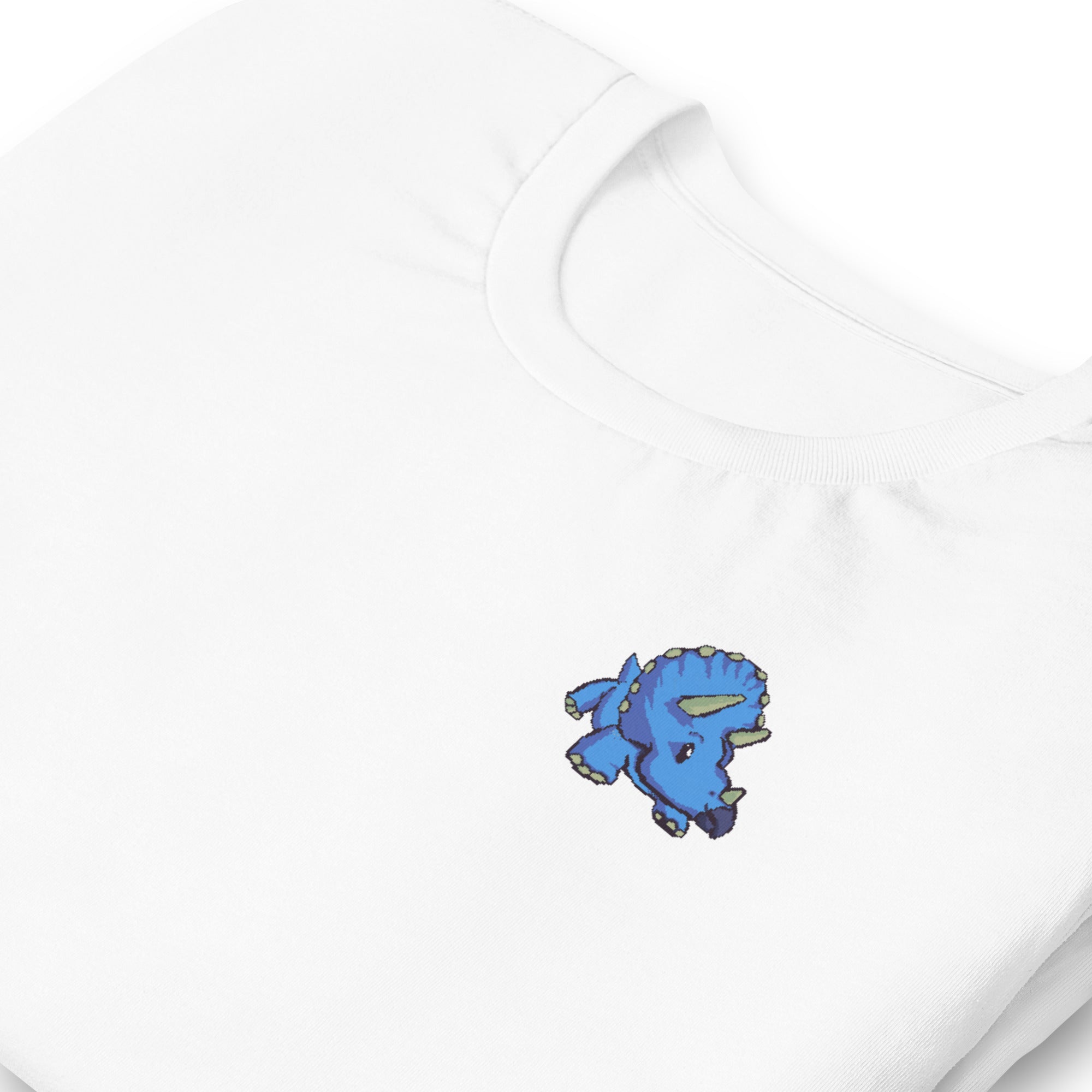 PixelTRex™ – Trike the Triceratops Pixel Dinosaur Pocket Tee