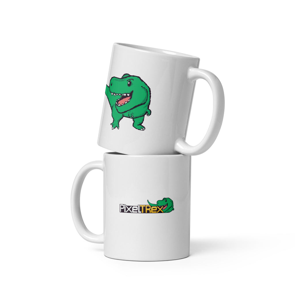 PixelTRex™ – Trex the T-Rex Pixel Dinosaur 11 oz Mug