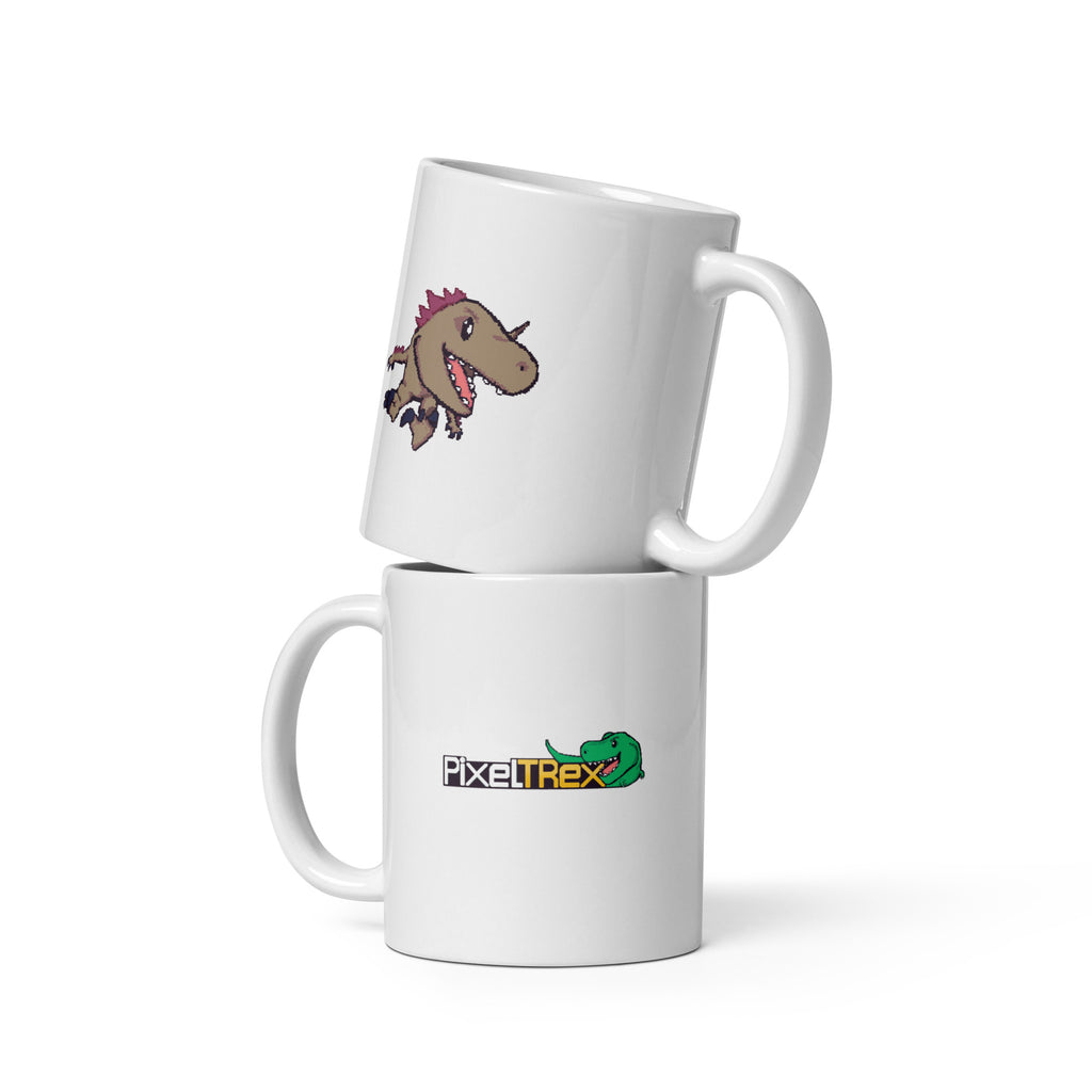 PixelTRex™ – Rap the Raptor Pixel Dinosaur 11 oz Mug