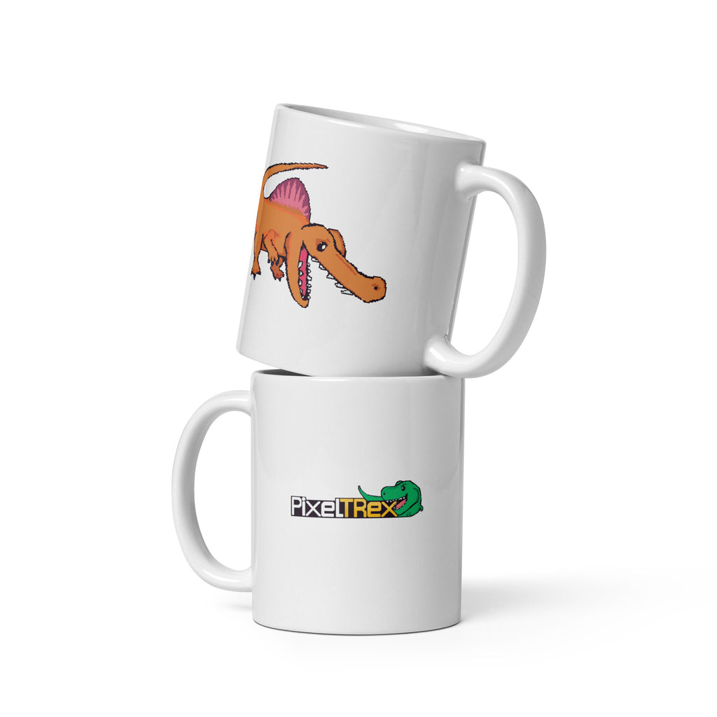 PixelTRex™ – Spino the Spinosaurus Pixel Dinosaur 11 oz Mug