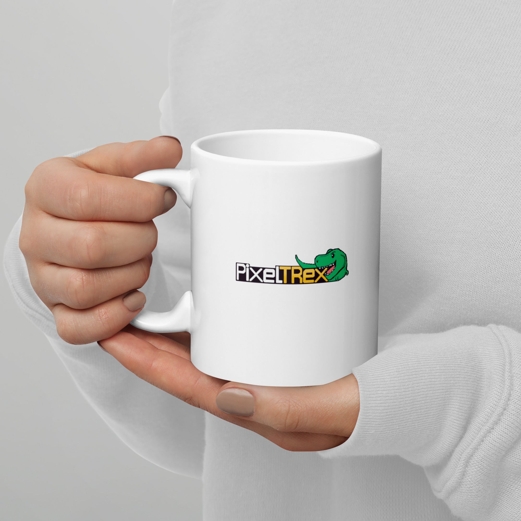 PixelTRex™ – Trike the Triceratops Pixel Dinosaur 11 oz Mug