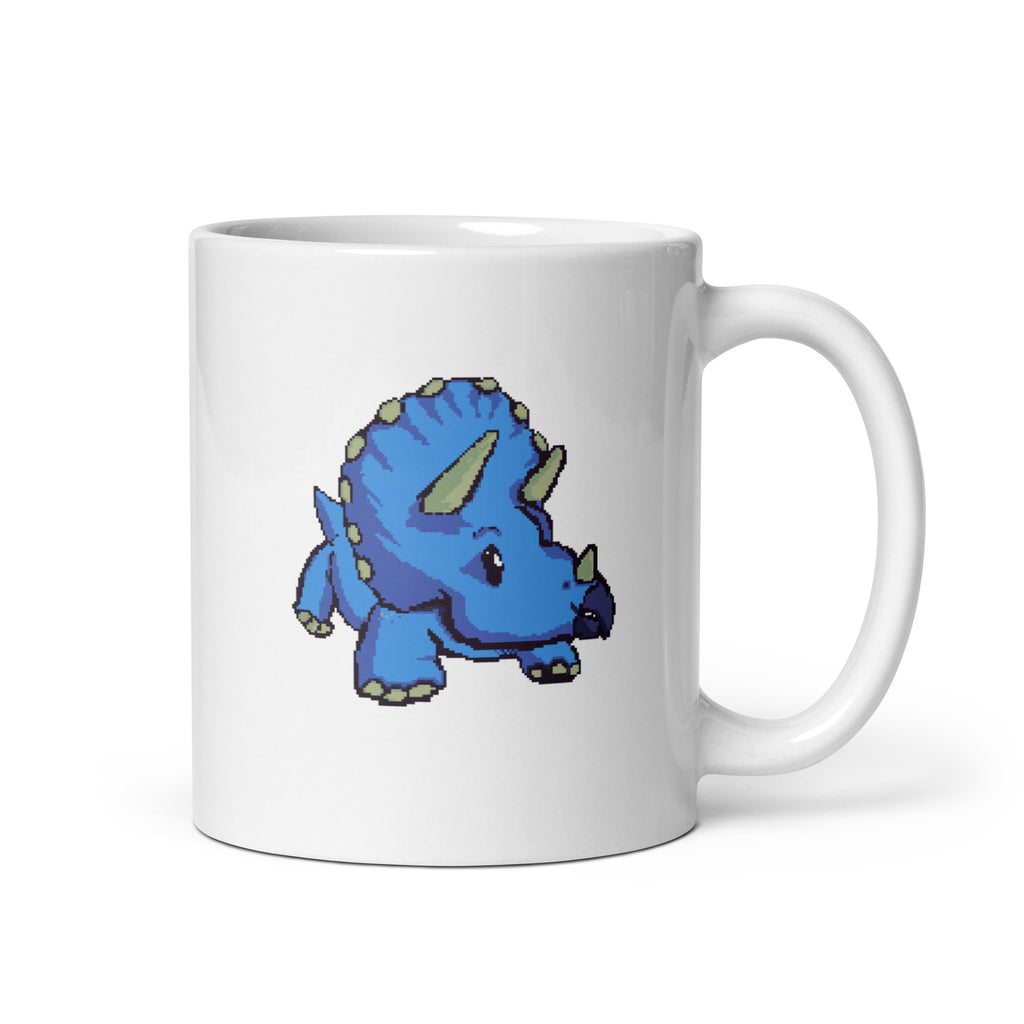 PixelTRex™ – Trike the Triceratops Pixel Dinosaur 11 oz Mug