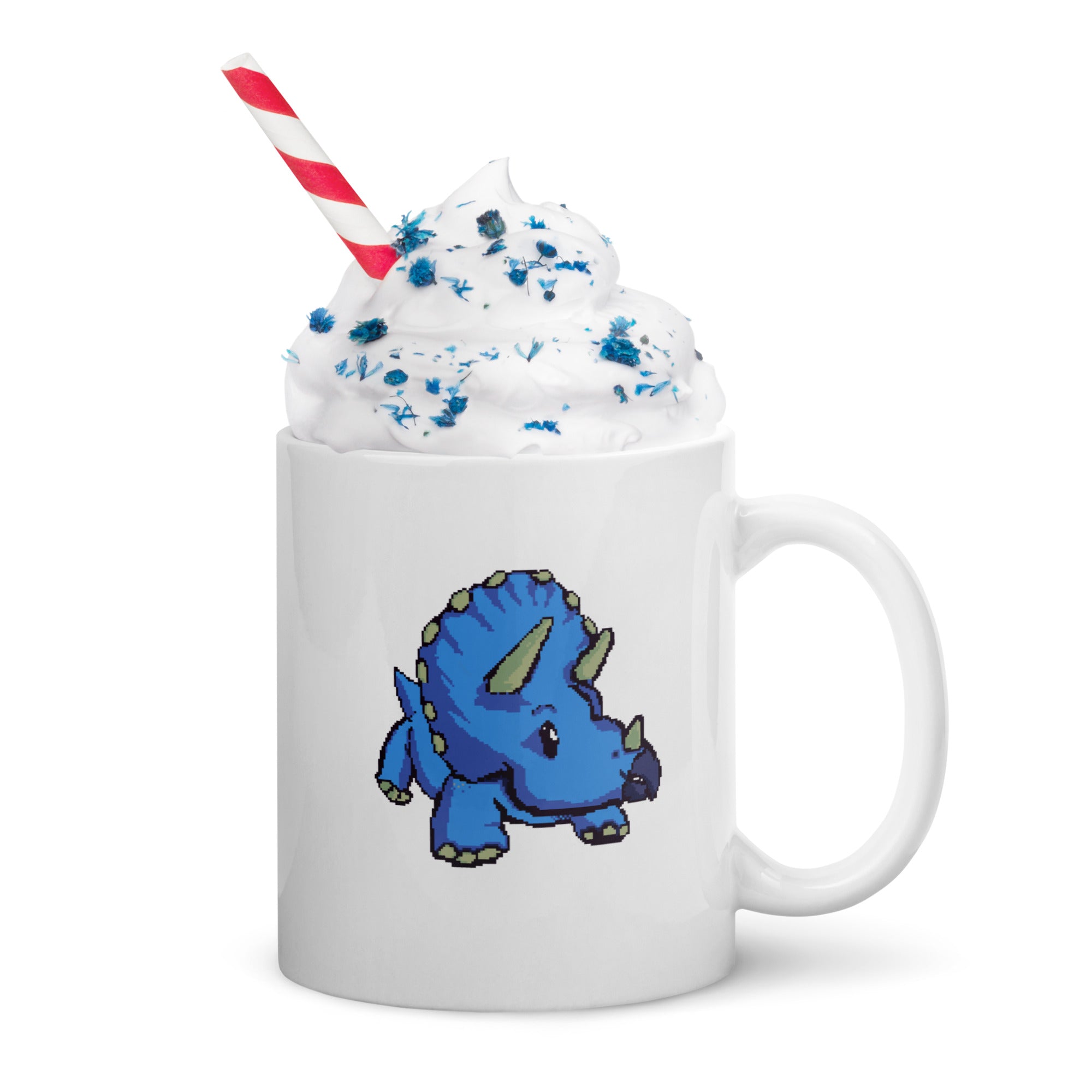 PixelTRex™ – Trike the Triceratops Pixel Dinosaur 11 oz Mug