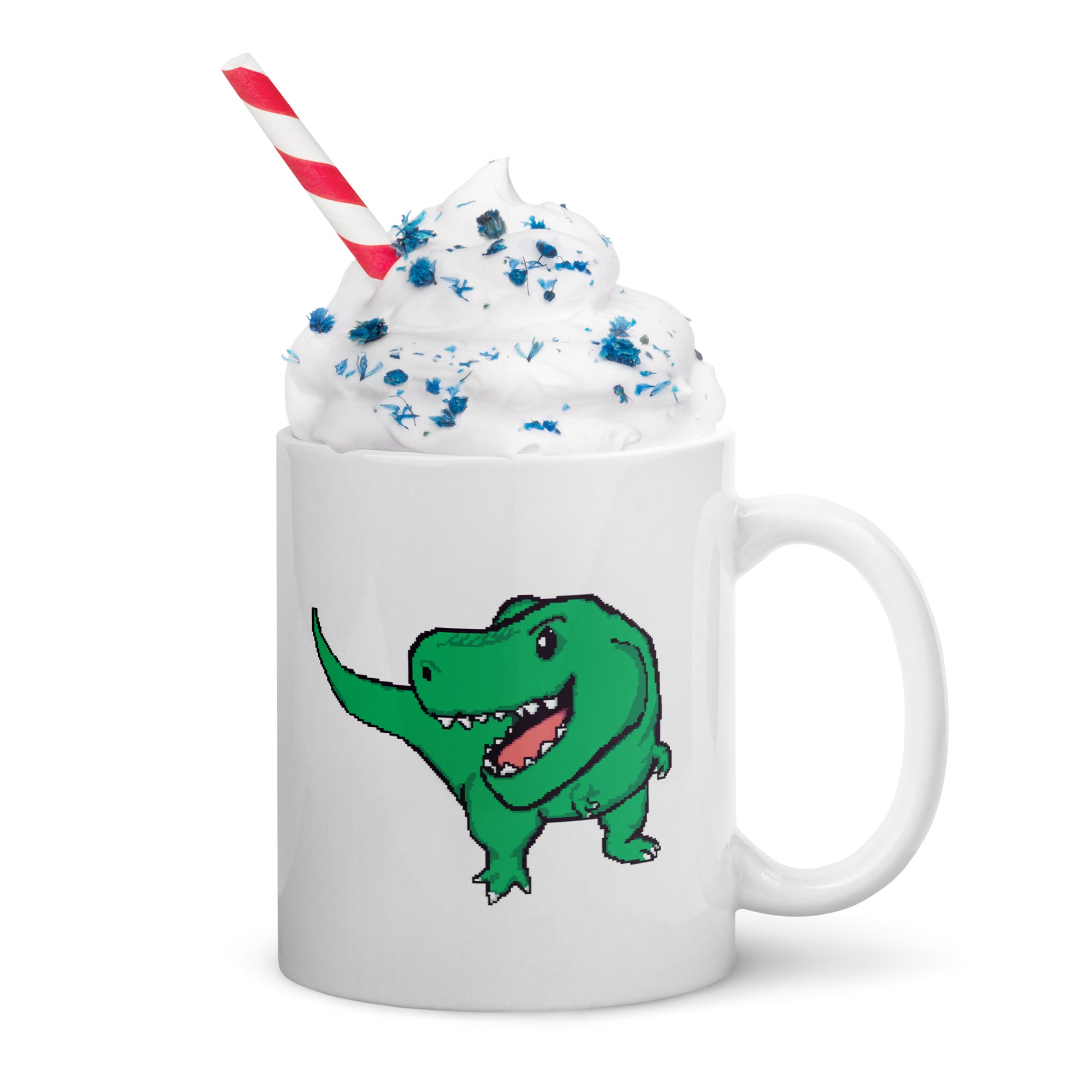 PixelTRex™ – Trex the T-Rex Pixel Dinosaur 11 oz Mug