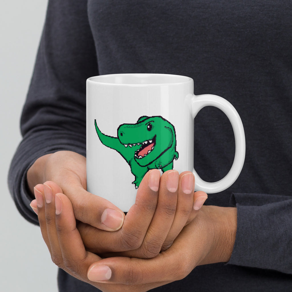 PixelTRex™ – Trex the T-Rex Pixel Dinosaur 11 oz Mug