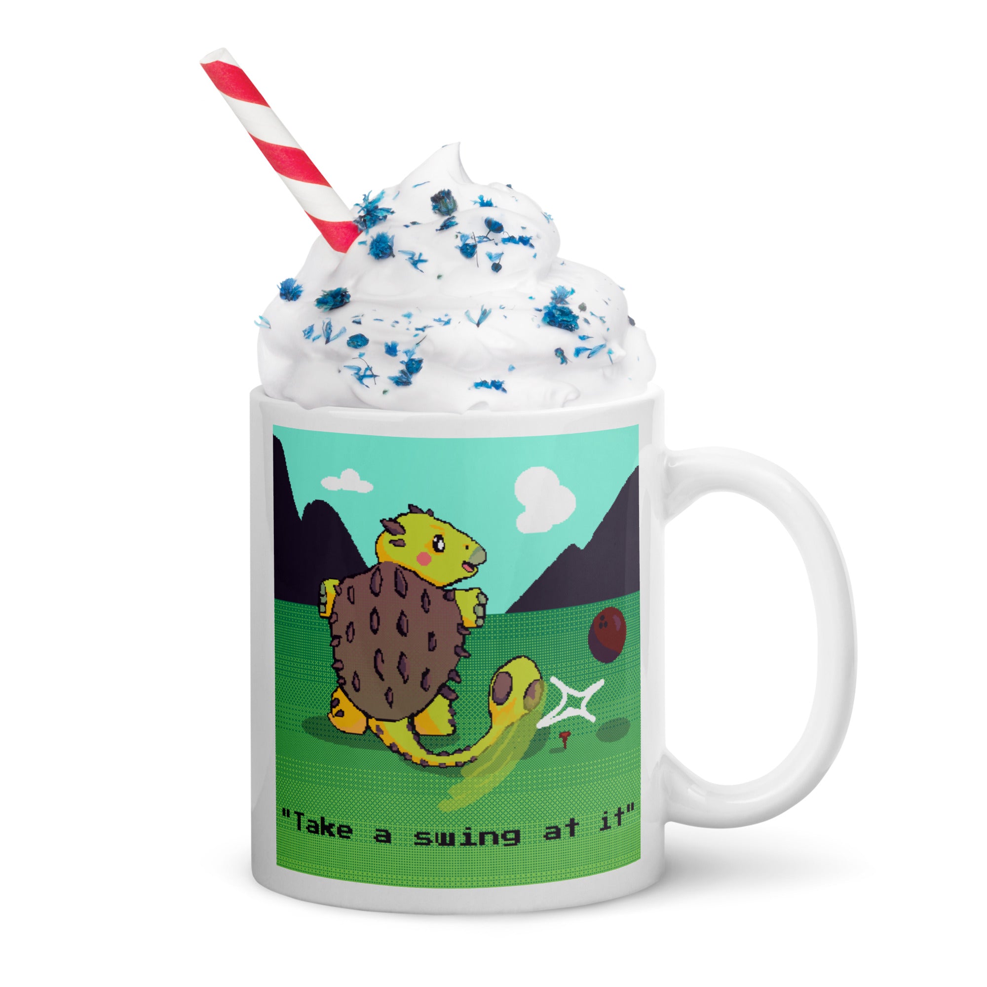 PixelTRex™ – Anky “Take a swing at it” 11 oz Mug