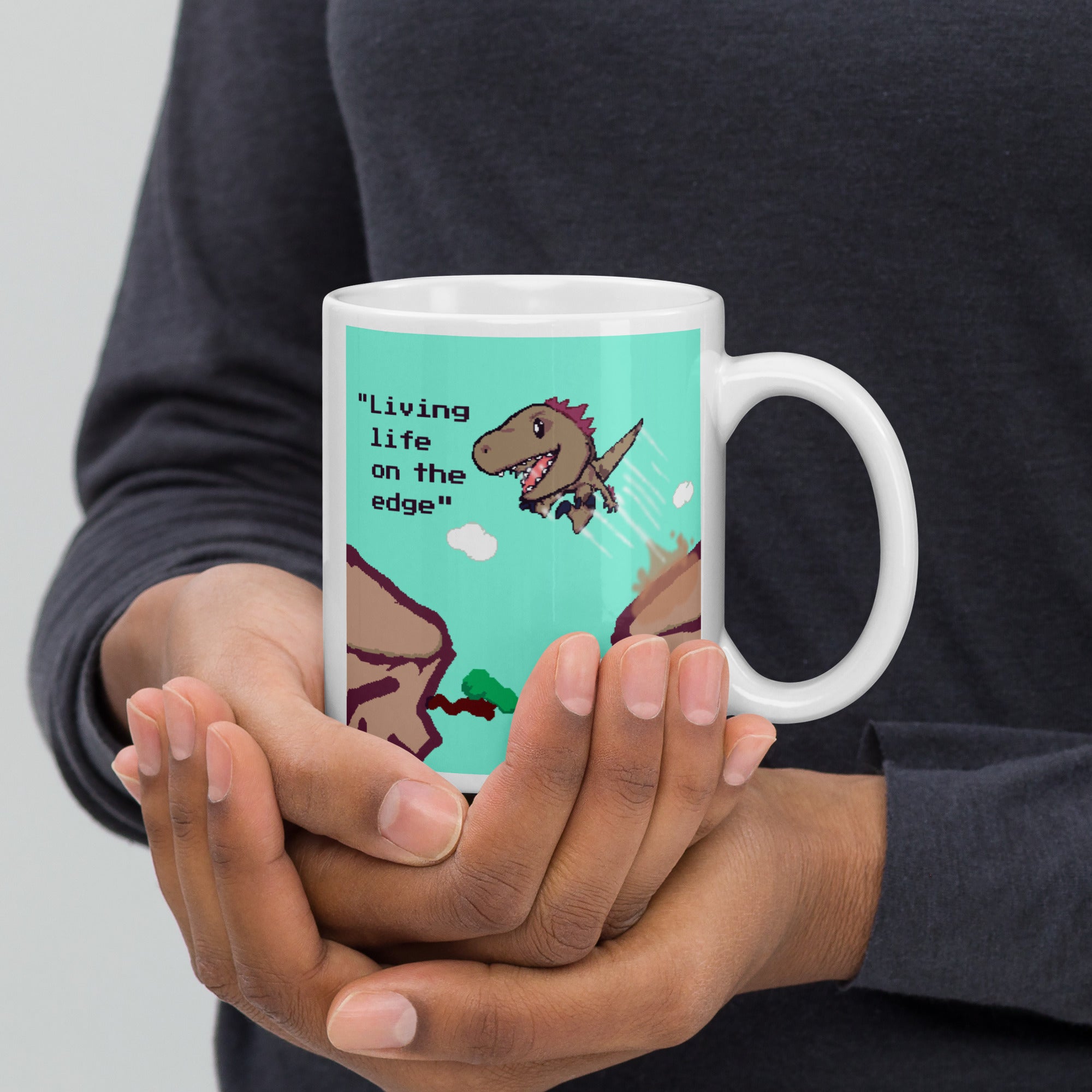 PixelTRex™ – Rap “Living Life on the Edge” 11 oz Mug