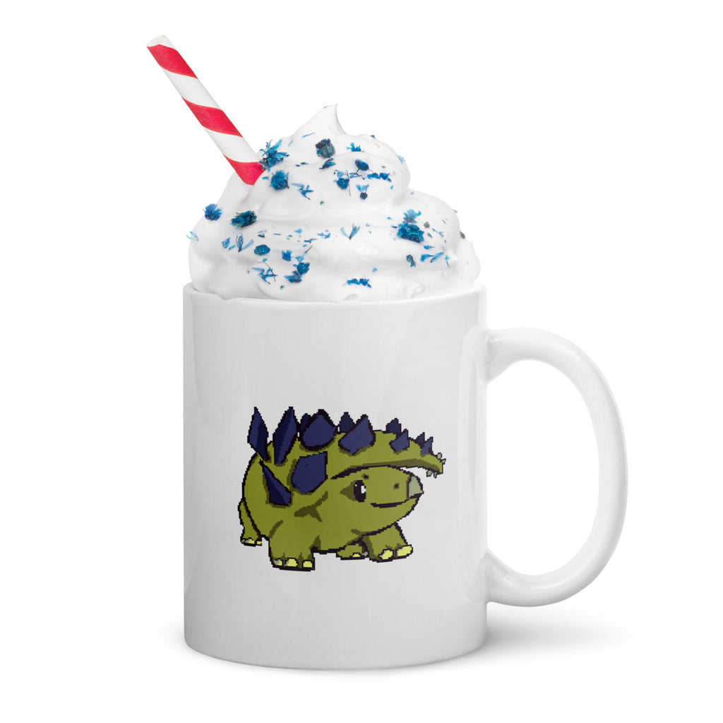 PixelTRex™ – Stego the Stegosaurus Pixel Dinosaur 11 oz Mug