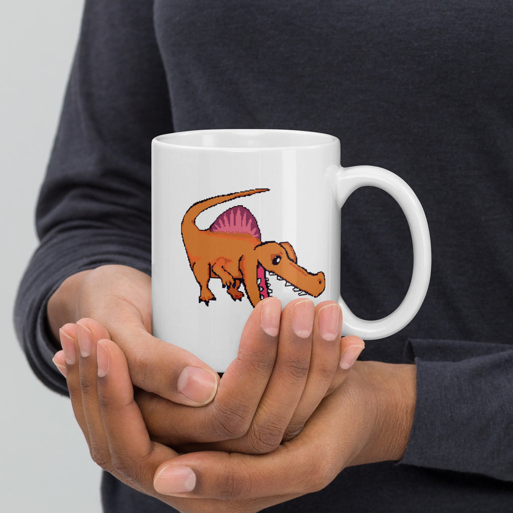 PixelTRex™ – Spino the Spinosaurus Pixel Dinosaur 11 oz Mug