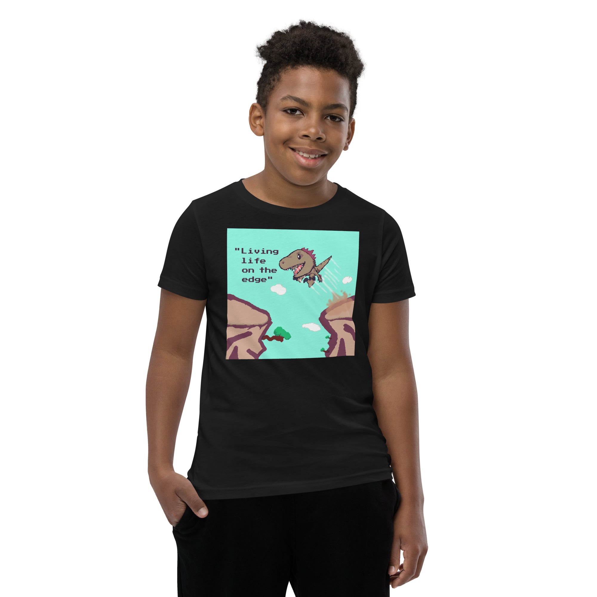 PixelTRex™ – Rap “Living Life on the Edge” Youth T-Shirt