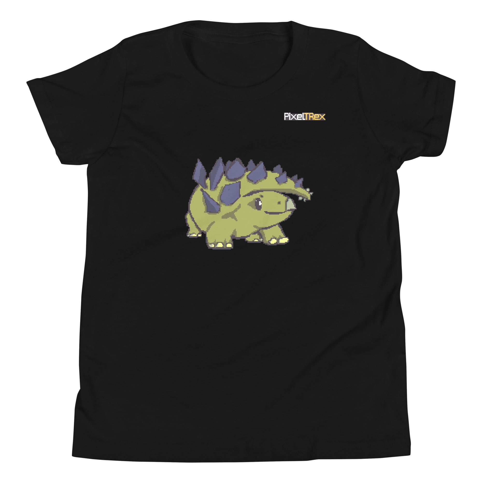 PixelTRex™ – Stego the Stegosaurus Pixel Dinosaur Youth T-Shirt