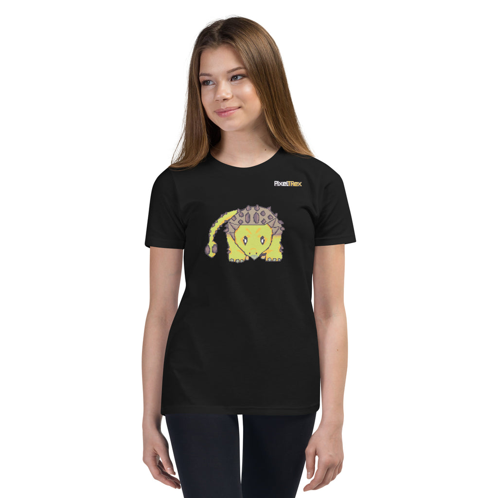 PixelTRex™ – Anky the Ankylosaurus Pixel Dinosaur Youth T-Shirt
