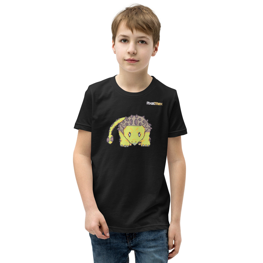 PixelTRex™ – Anky the Ankylosaurus Pixel Dinosaur Youth T-Shirt