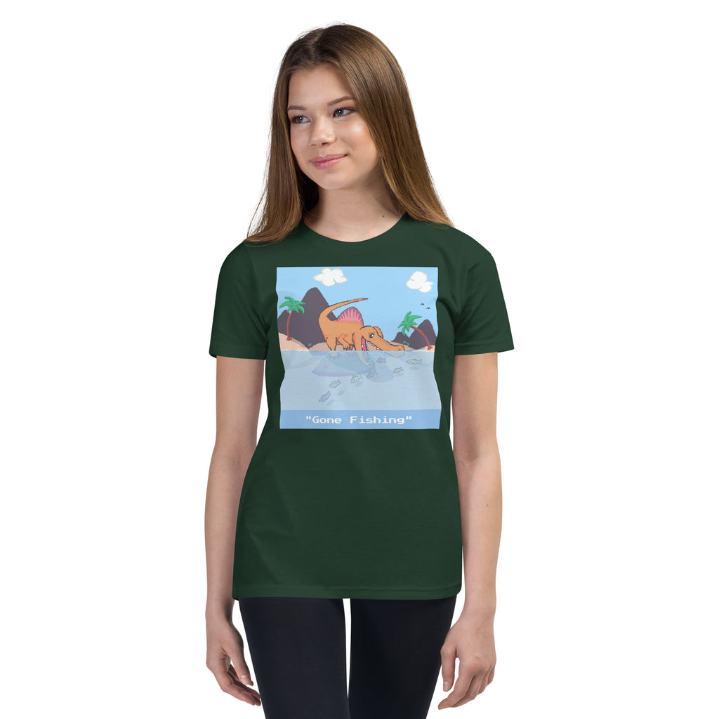 PixelTRex™ – Spino “Gone Fishing” Youth T-Shirt