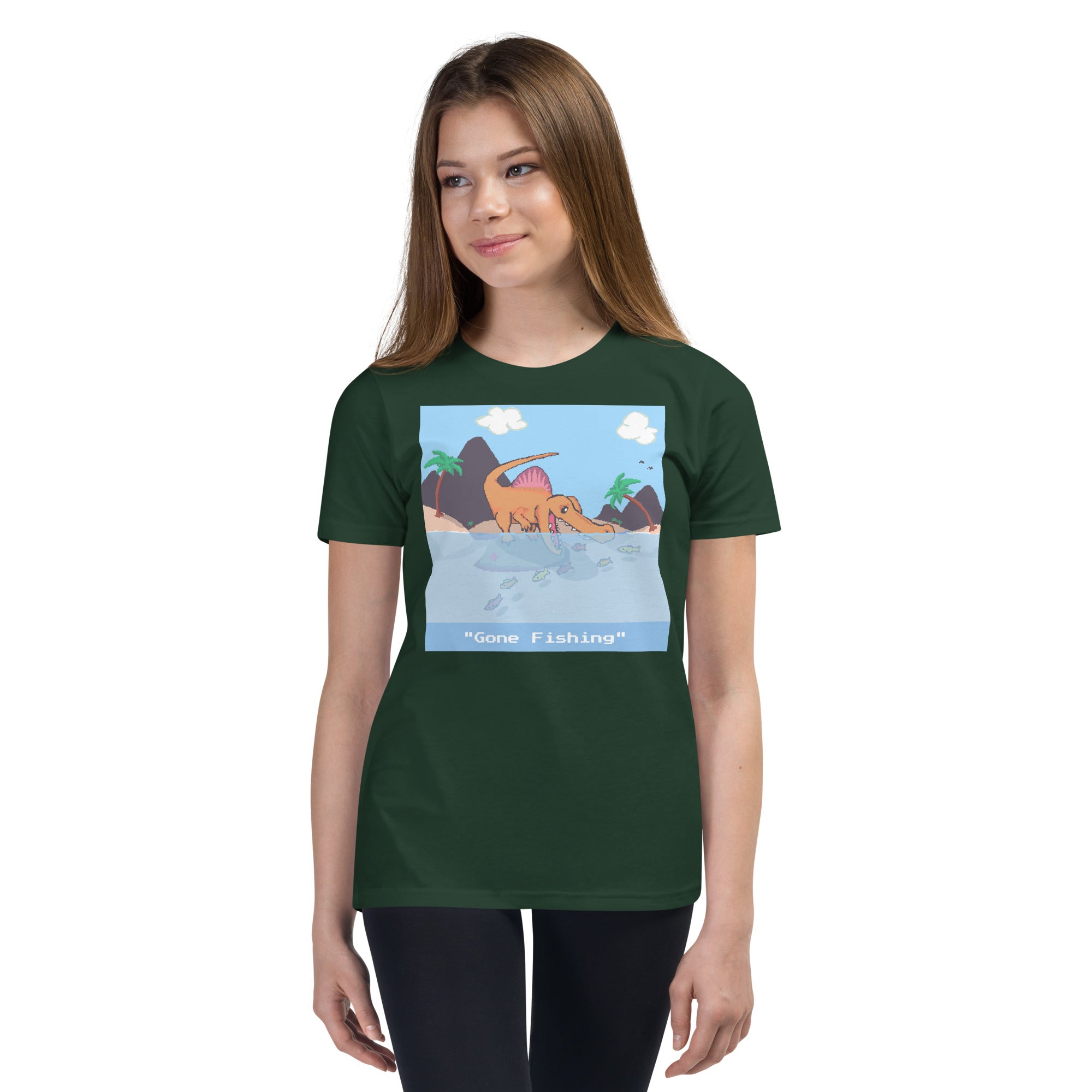 PixelTRex™ – Spino “Gone Fishing” Youth T-Shirt