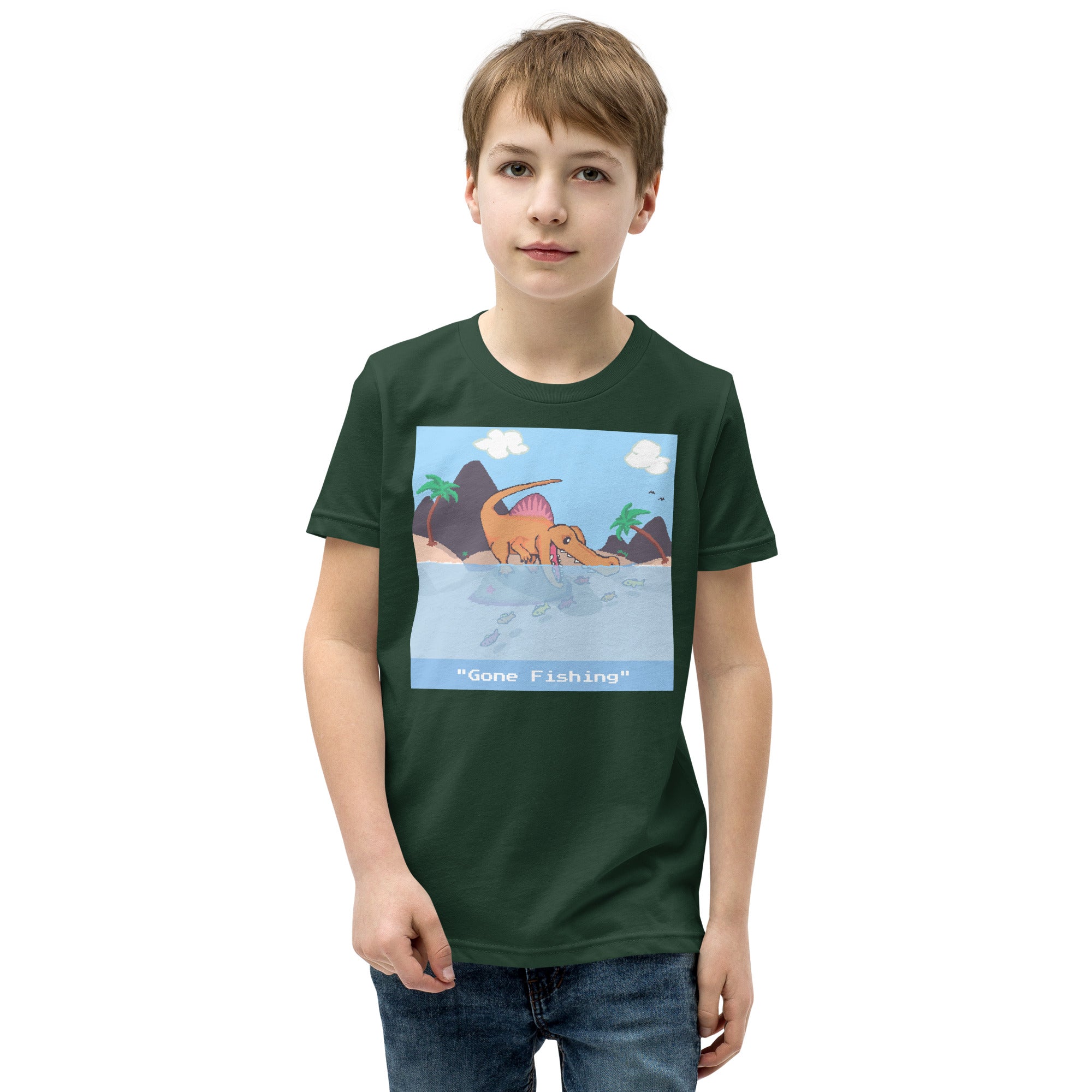 PixelTRex™ – Spino “Gone Fishing” Youth T-Shirt