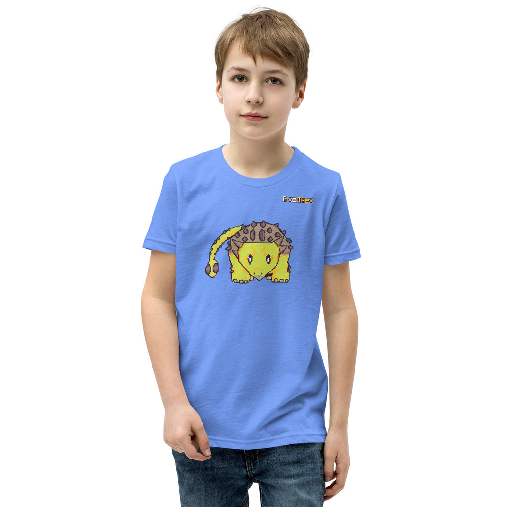 PixelTRex™ – Anky the Ankylosaurus Pixel Dinosaur Youth T-Shirt