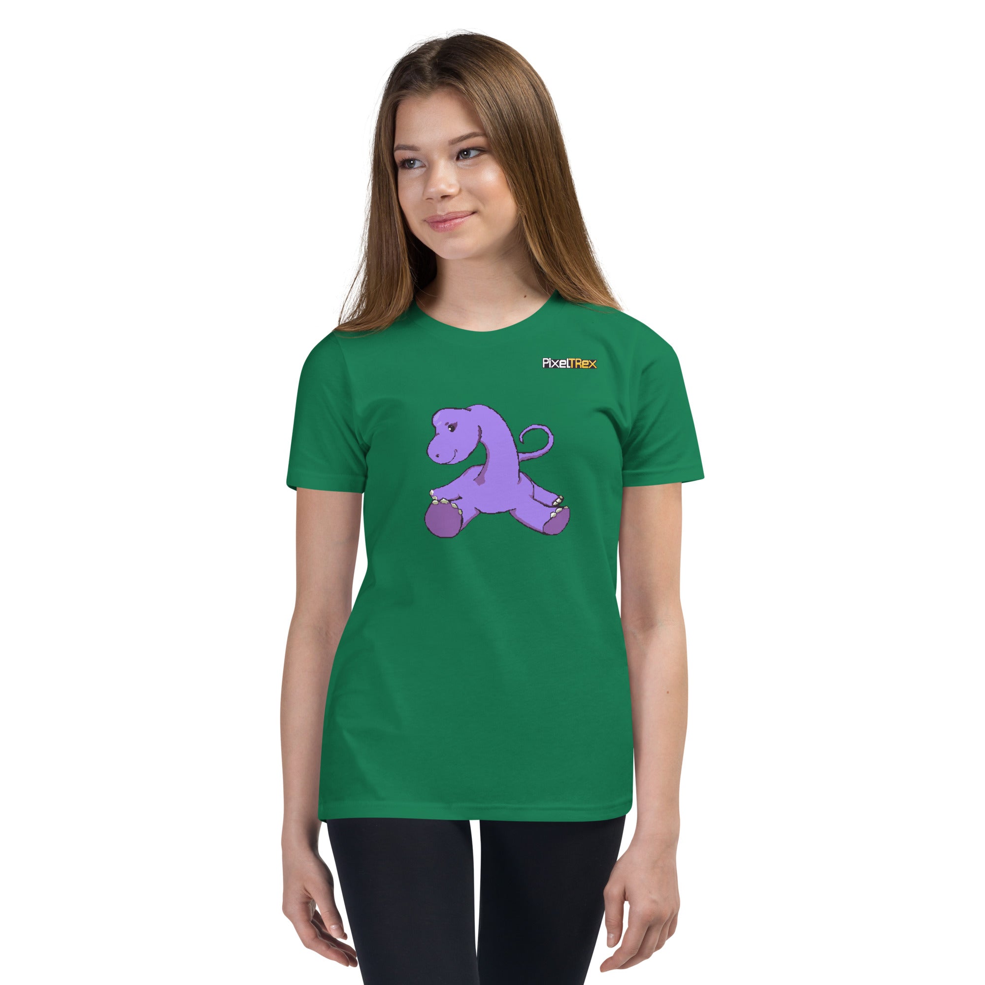 PixelTRex™ – Bracey the Brachiosaurus Pixel Dinosaur Youth T-Shirt