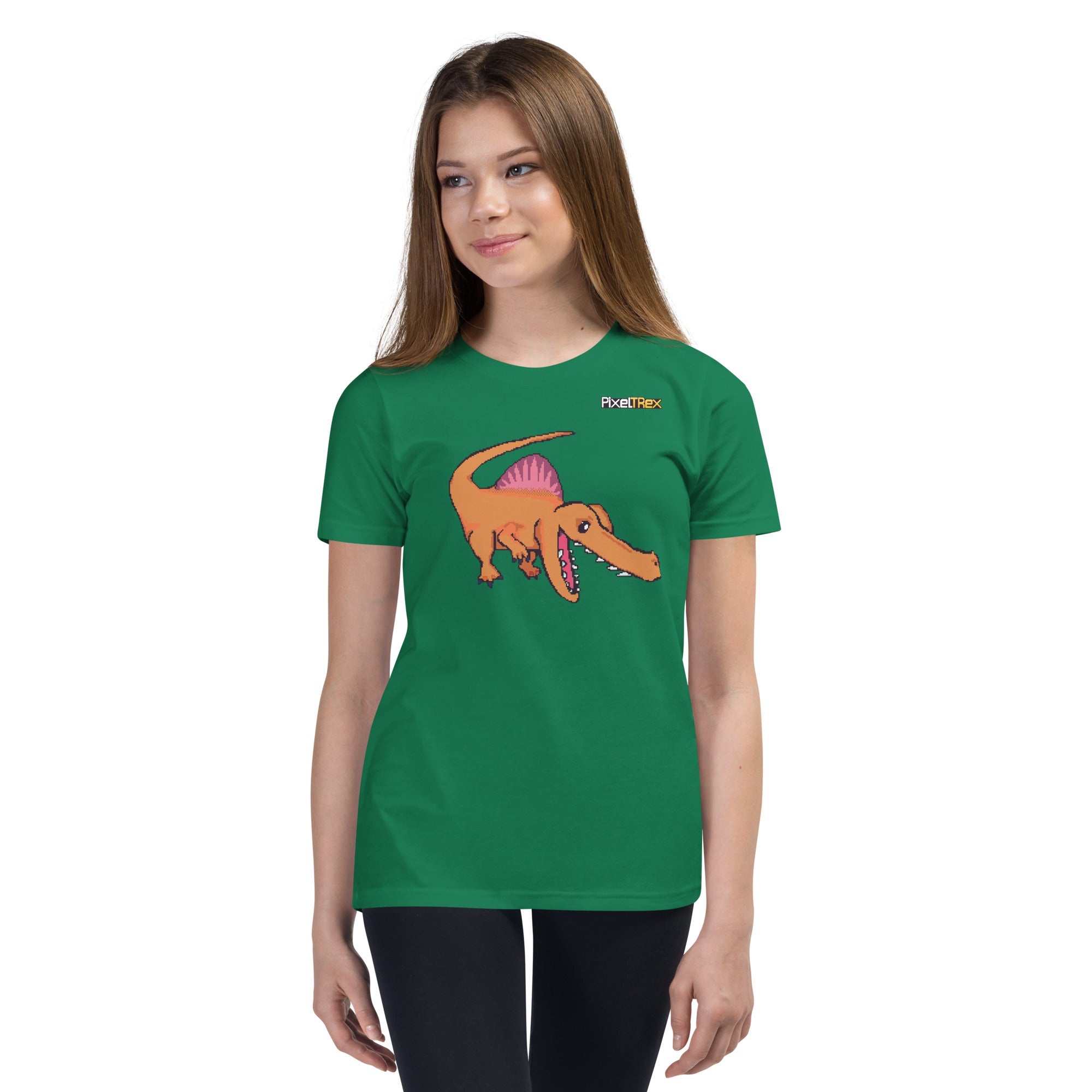 PixelTRex™ – Spino the Spinosaurus Pixel Dinosaur Youth T-Shirt