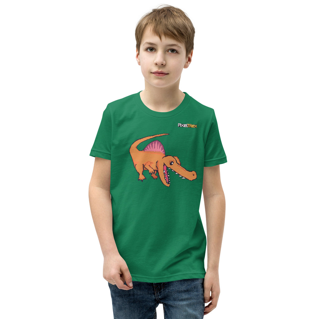 PixelTRex™ – Spino the Spinosaurus Pixel Dinosaur Youth T-Shirt