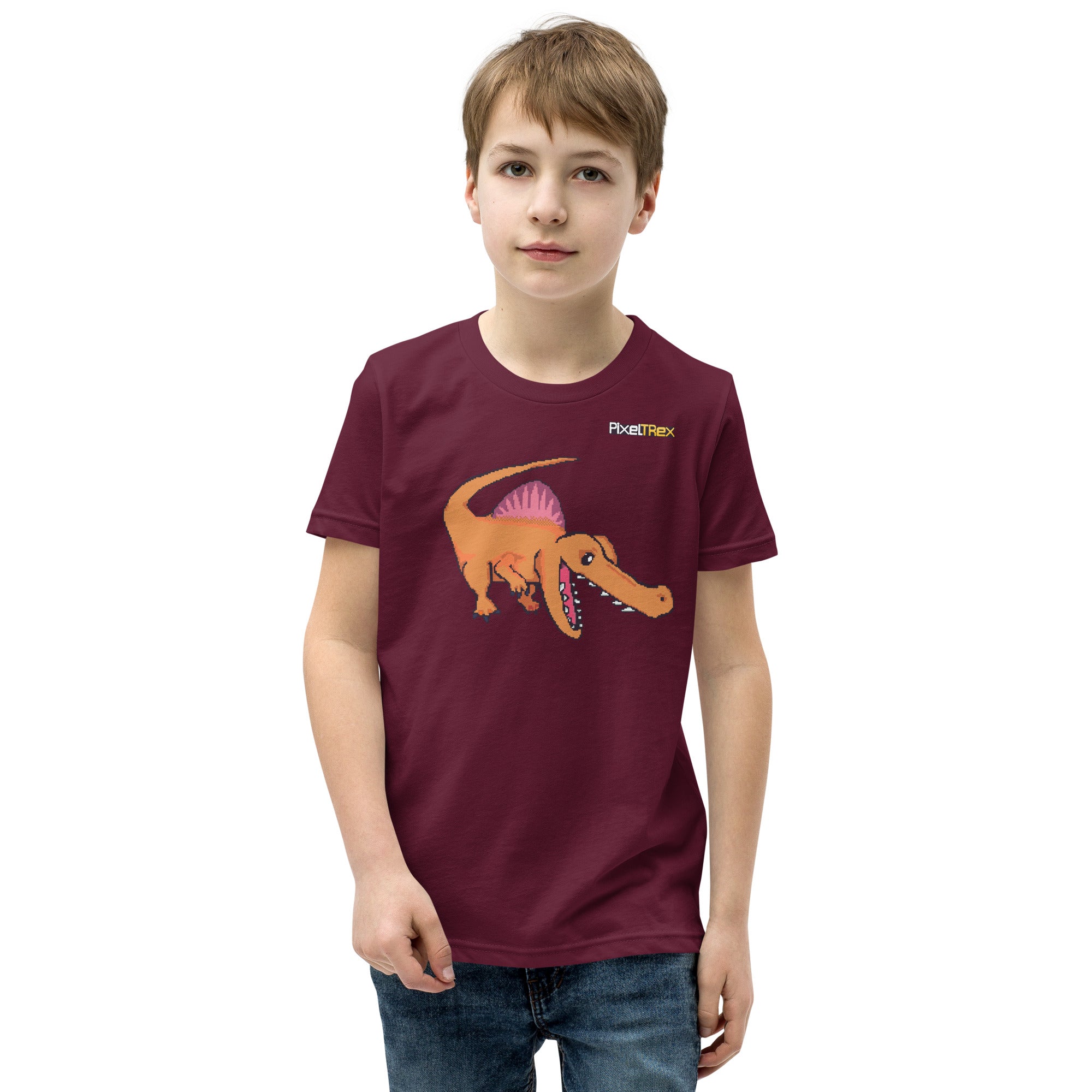 PixelTRex™ – Spino the Spinosaurus Pixel Dinosaur Youth T-Shirt