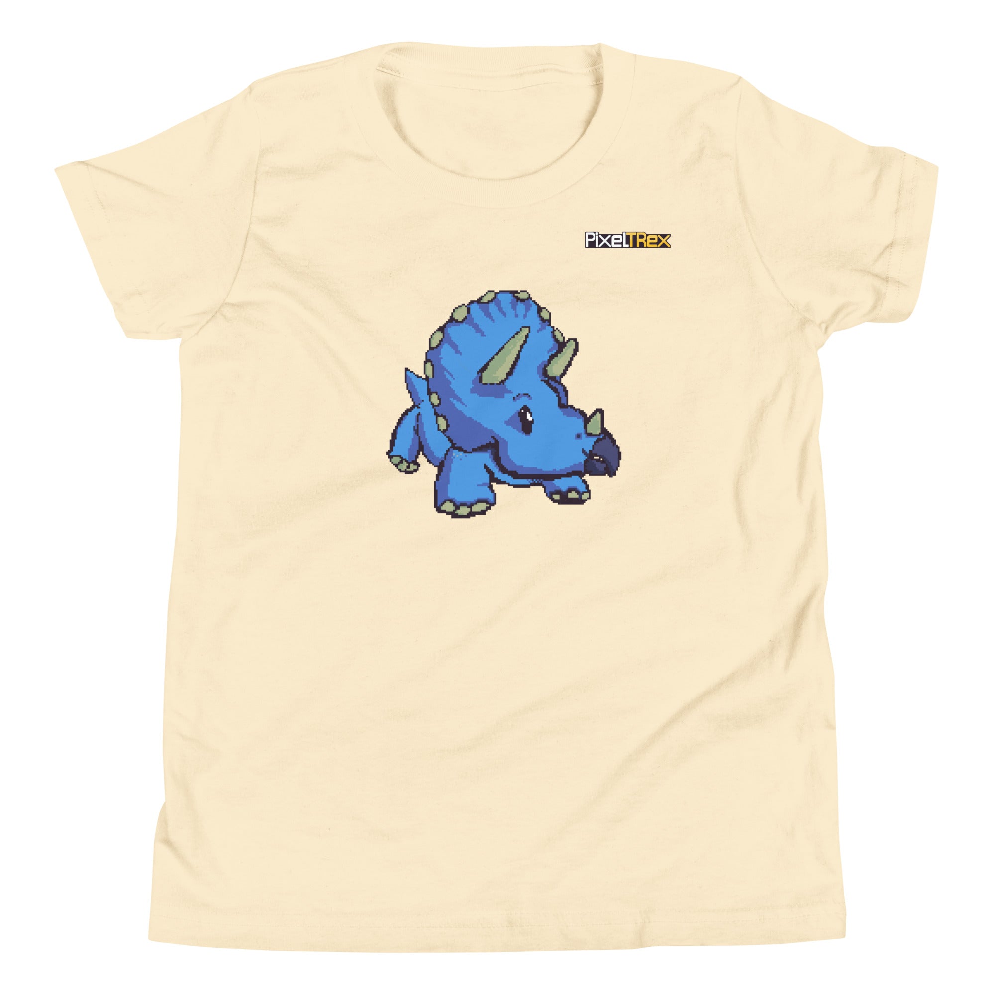 PixelTRex™ – Trike the Triceratops Pixel Dinosaur Youth T-Shirt