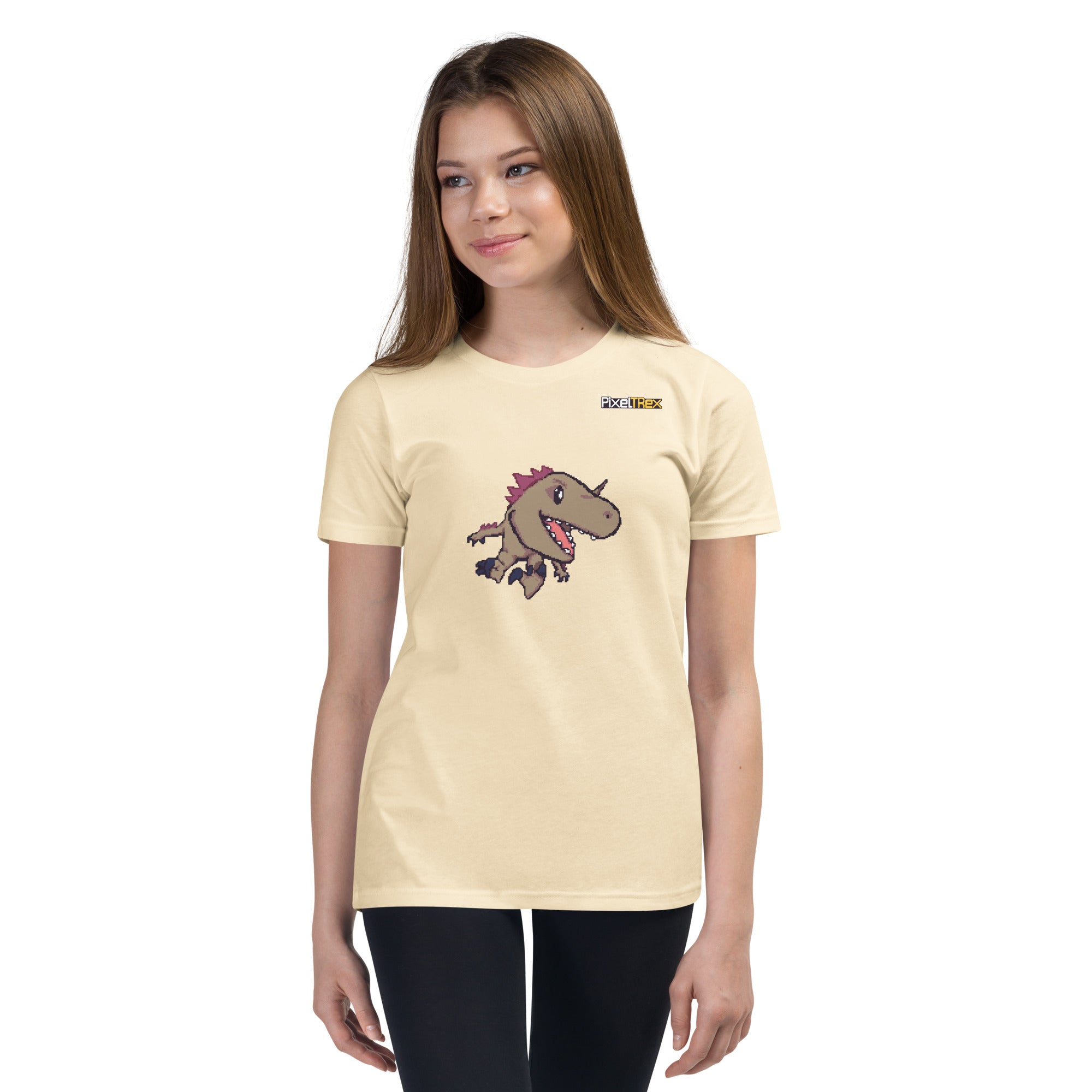 PixelTRex™ – Rap the Raptor Pixel Dinosaur Youth T-Shirt