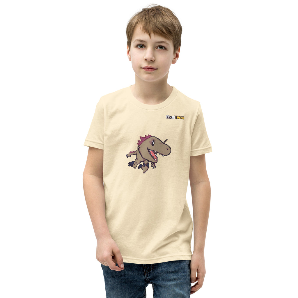 PixelTRex™ – Rap the Raptor Pixel Dinosaur Youth T-Shirt