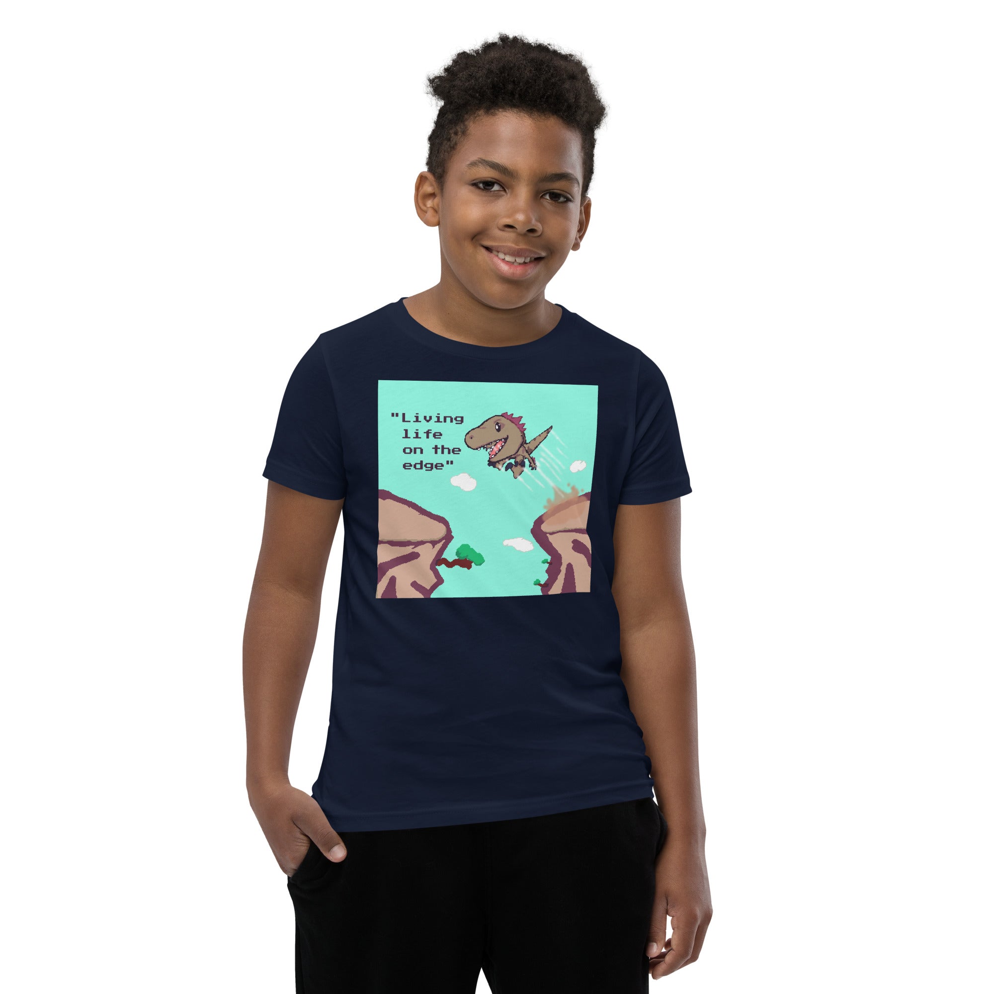 PixelTRex™ – Rap “Living Life on the Edge” Youth T-Shirt