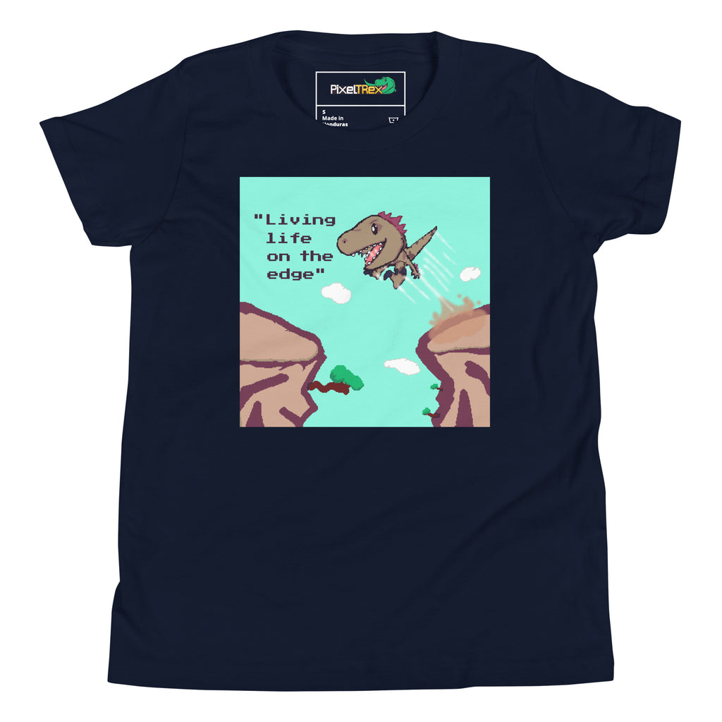 PixelTRex™ – Rap “Living Life on the Edge” Youth T-Shirt