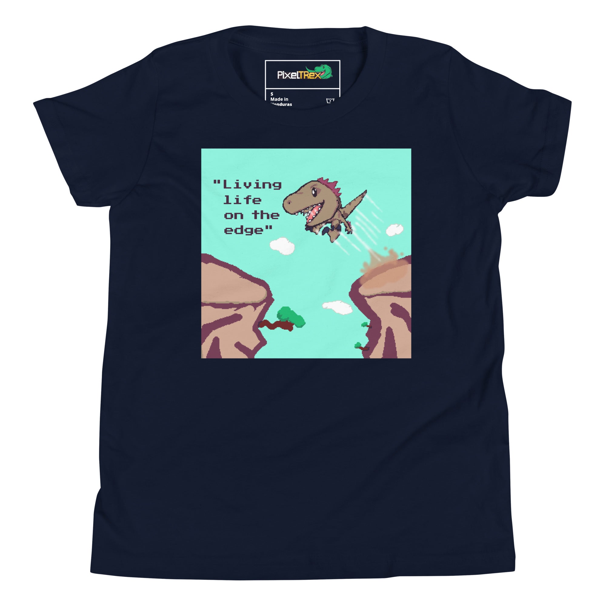 PixelTRex™ – Rap “Living Life on the Edge” Youth T-Shirt
