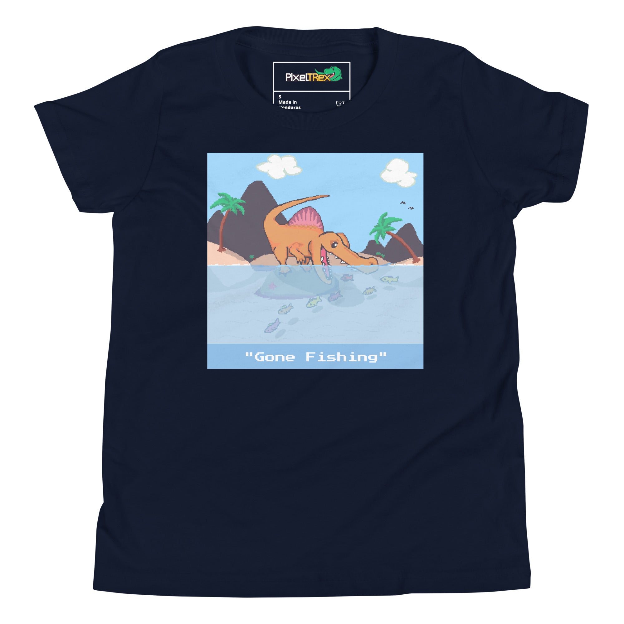 PixelTRex™ – Spino “Gone Fishing” Youth T-Shirt