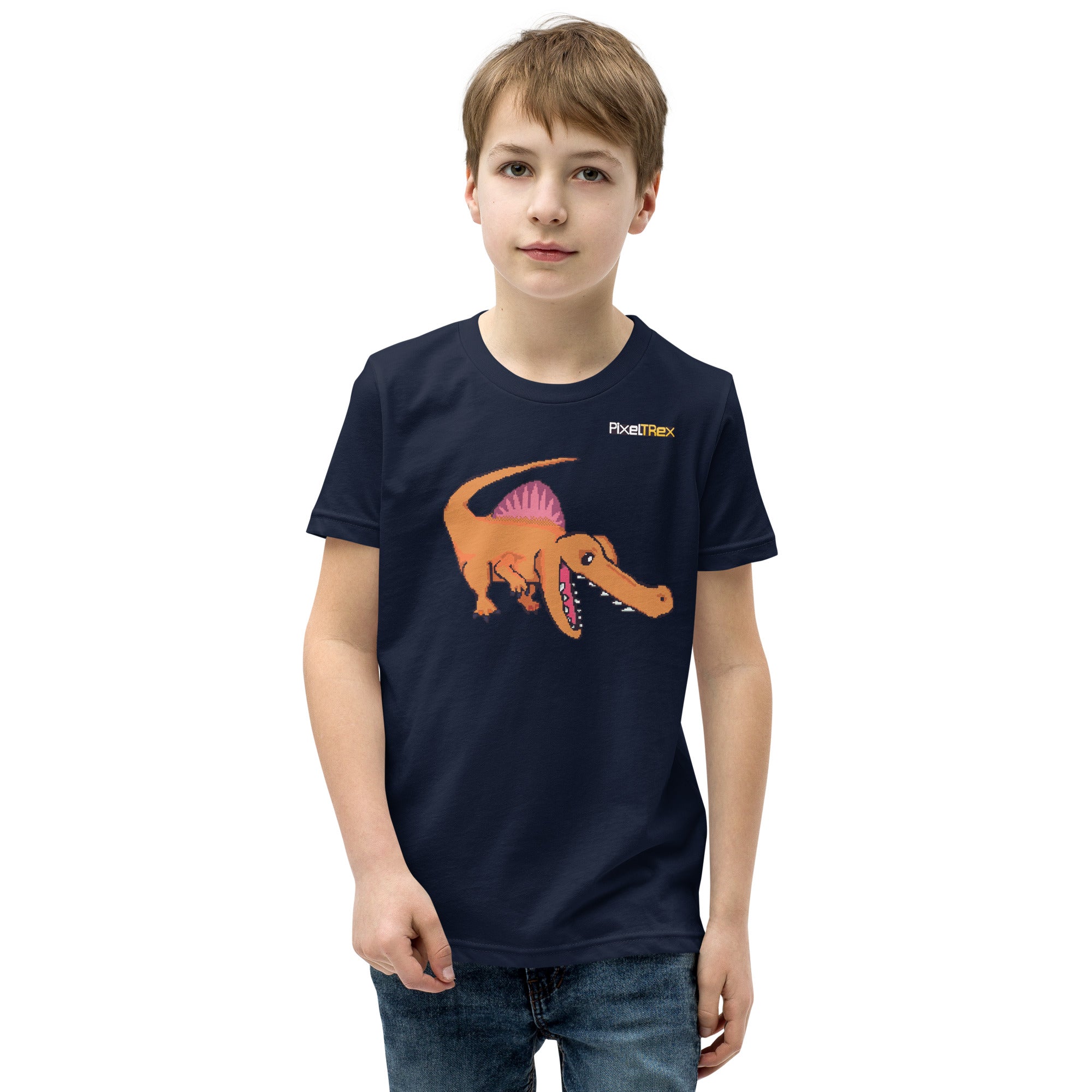 PixelTRex™ – Spino the Spinosaurus Pixel Dinosaur Youth T-Shirt