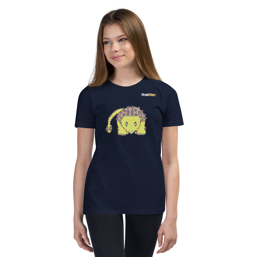 PixelTRex™ – Anky the Ankylosaurus Pixel Dinosaur Youth T-Shirt