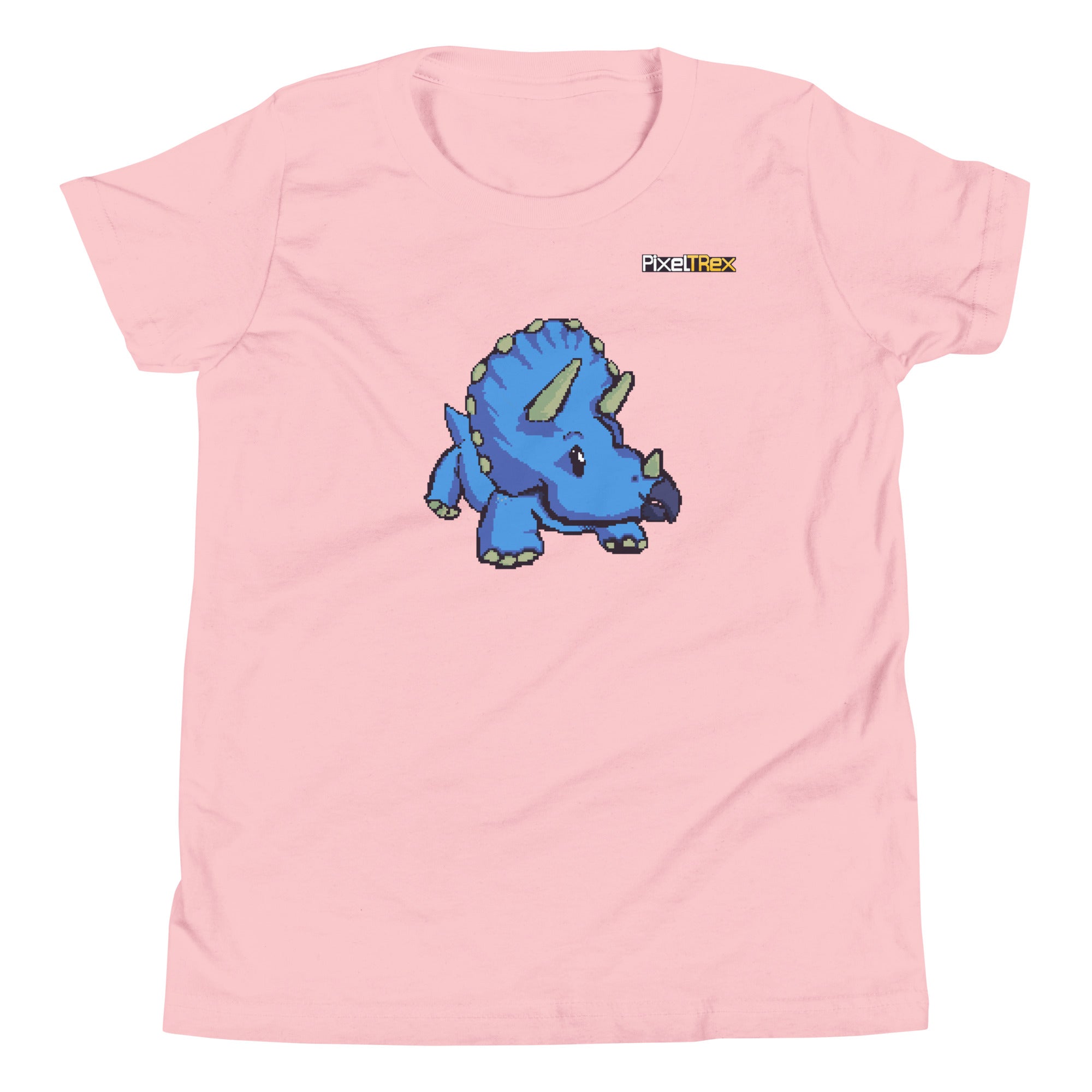 PixelTRex™ – Trike the Triceratops Pixel Dinosaur Youth T-Shirt