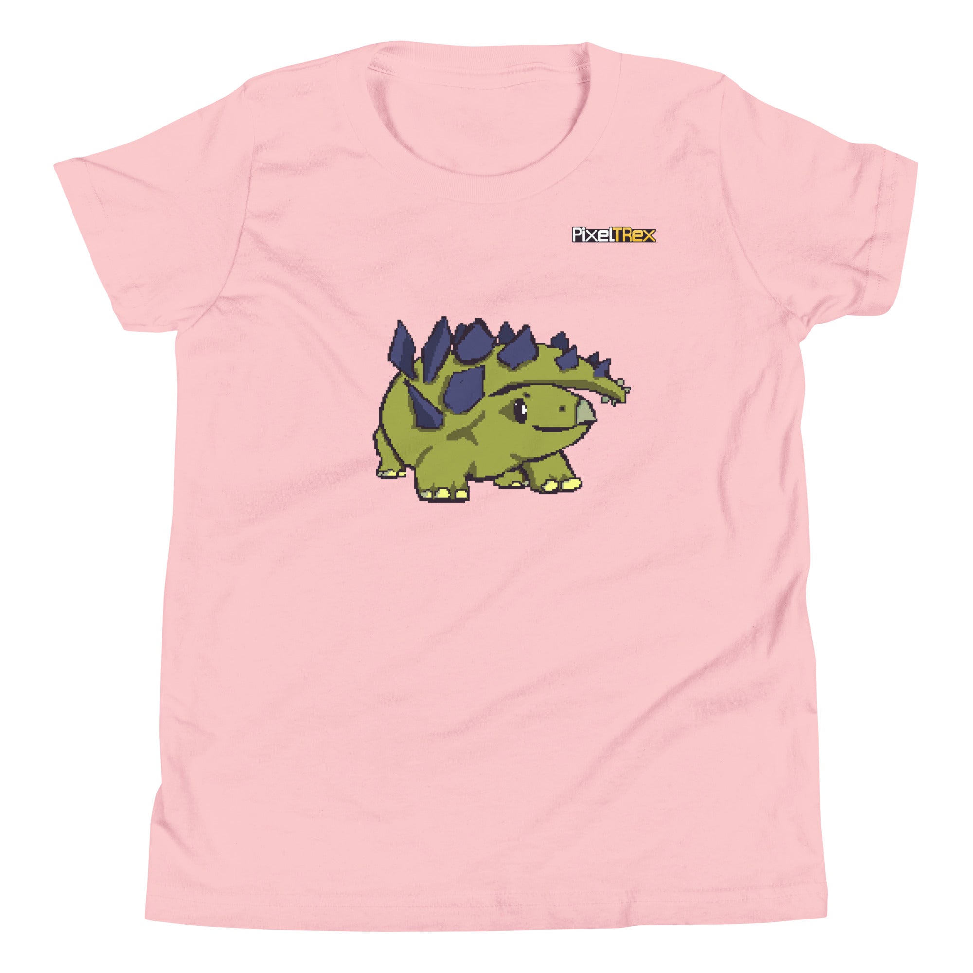 PixelTRex™ – Stego the Stegosaurus Pixel Dinosaur Youth T-Shirt