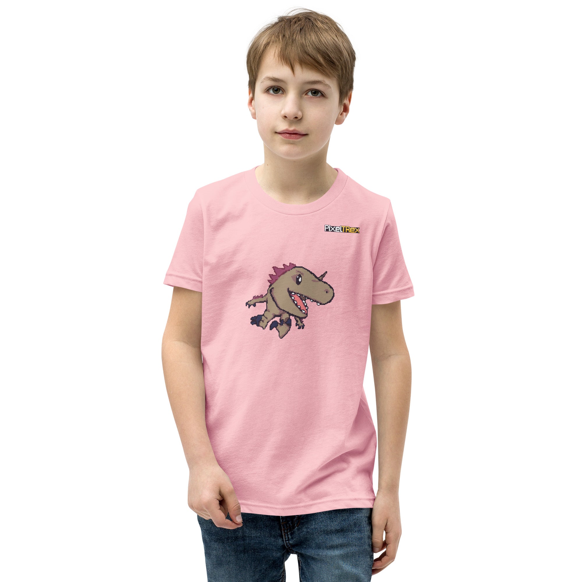 PixelTRex™ – Rap the Raptor Pixel Dinosaur Youth T-Shirt