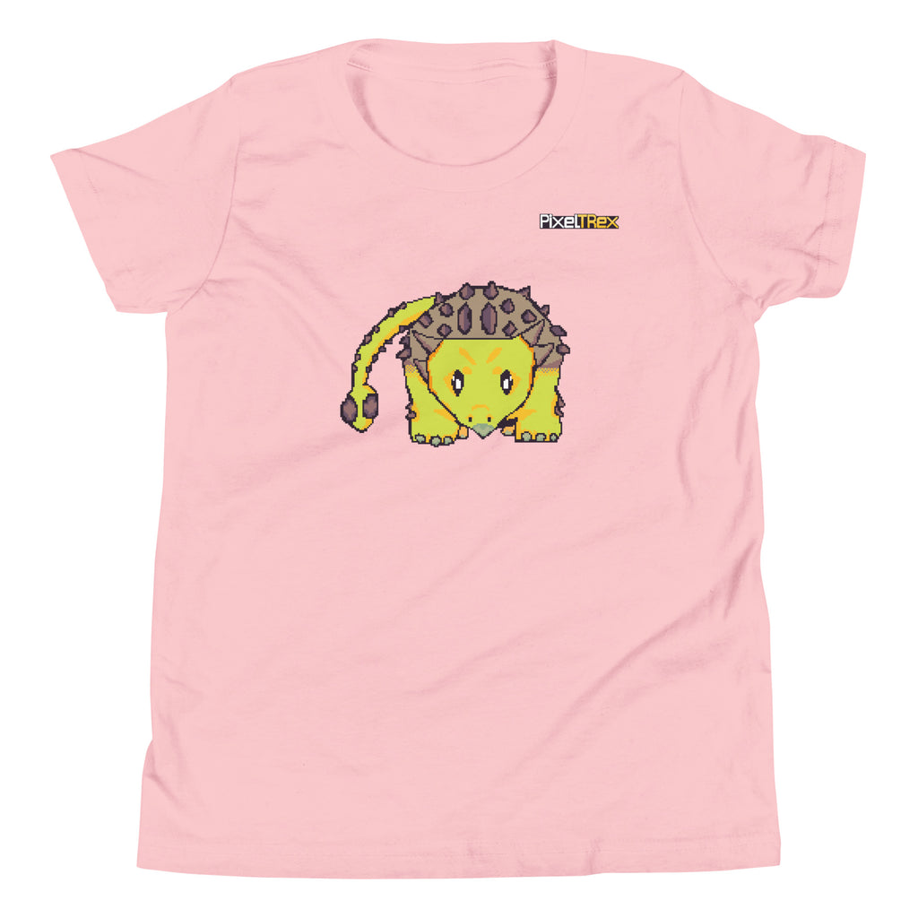 PixelTRex™ – Anky the Ankylosaurus Pixel Dinosaur Youth T-Shirt