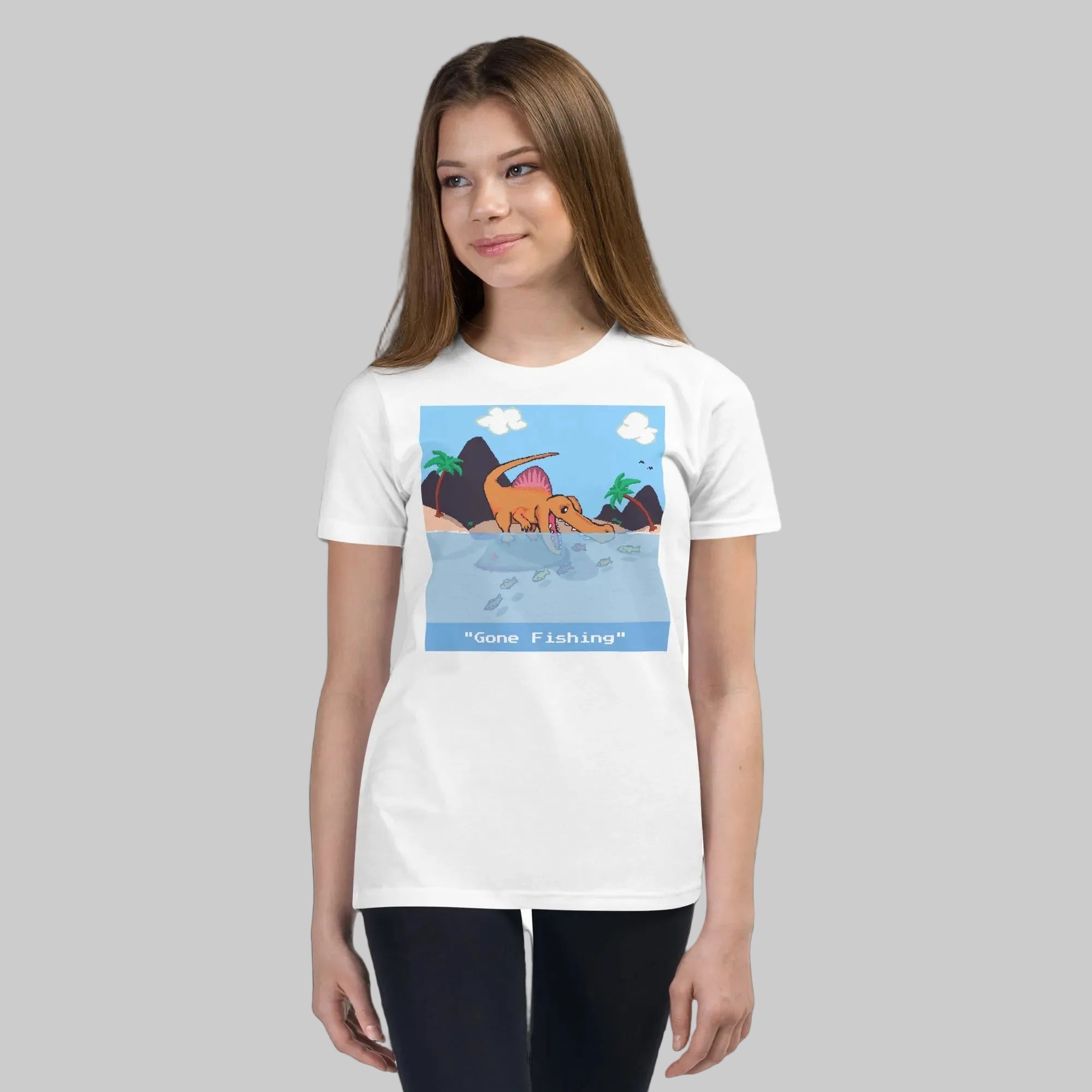 PixelTRex™ – Spino “Gone Fishing” Youth T-Shirt