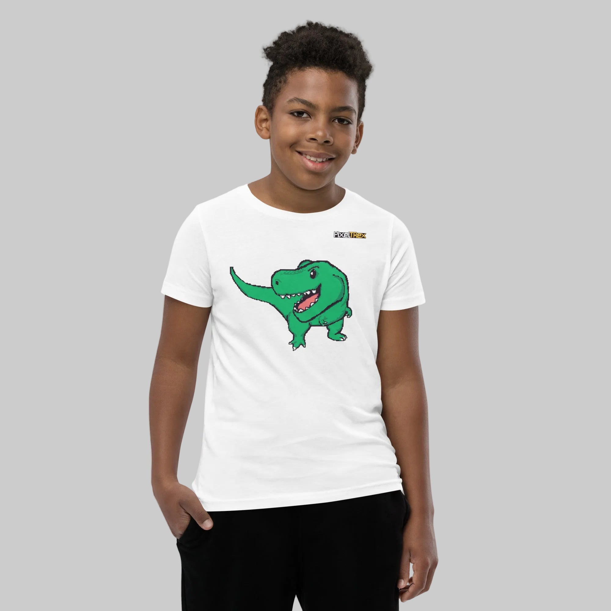 PixelTRex™ – Trex the T-Rex Pixel Dinosaur Youth T-Shirt