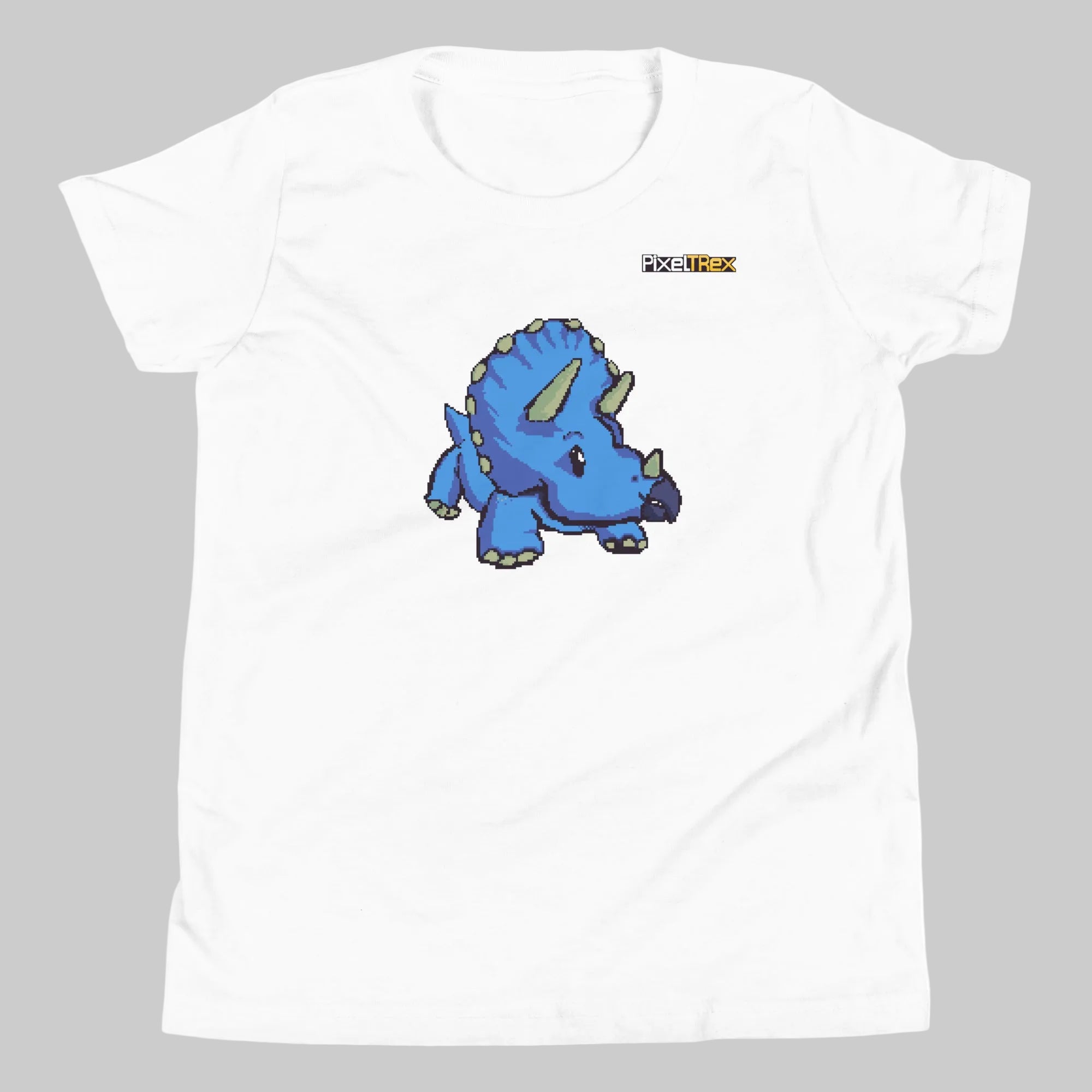 PixelTRex™ – Trike the Triceratops Pixel Dinosaur Youth T-Shirt