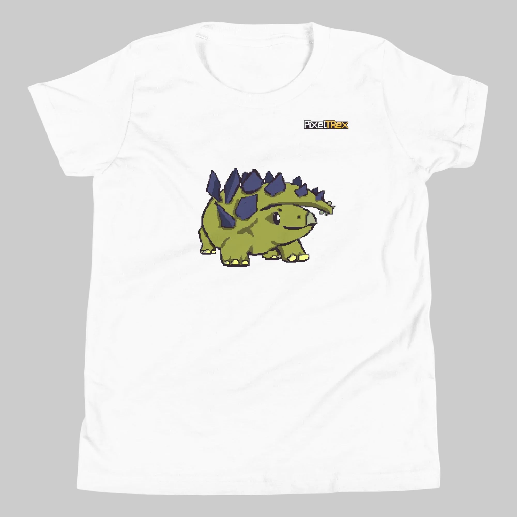 PixelTRex™ – Stego the Stegosaurus Pixel Dinosaur Youth T-Shirt